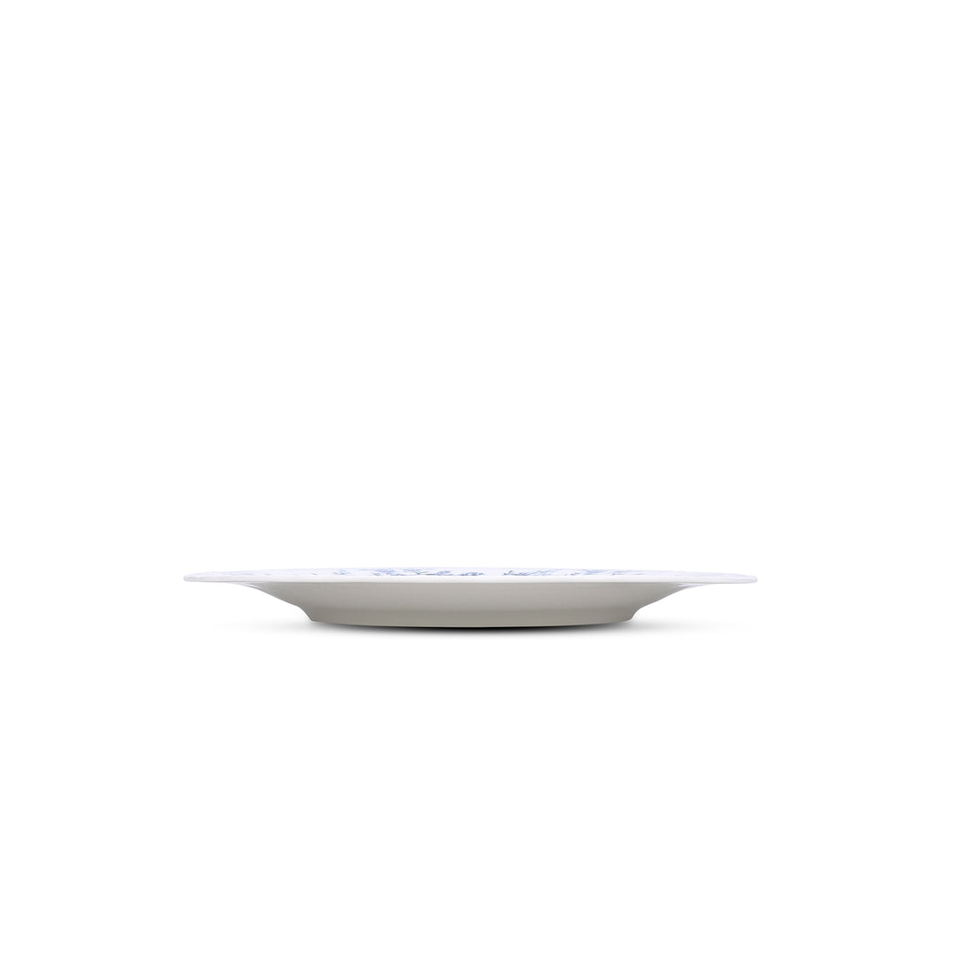 Bonbistro - Plat bord 27cm Blauw flower Retro
