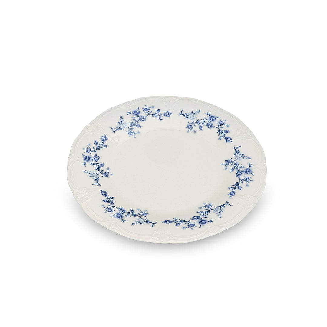 Bonbistro - Plat bord 27cm Blauw flower Retro