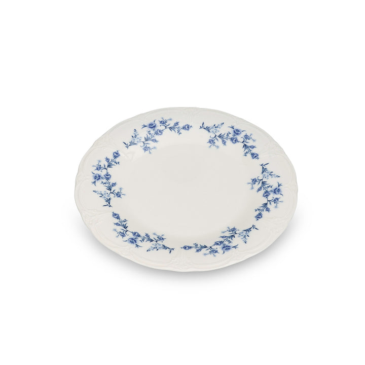 Bonbistro - Plat bord 27cm Blauw flower Retro