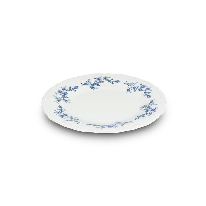 Bonbistro - Plat bord 32cm Blauw flower Retro