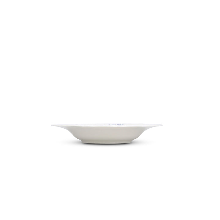 Bonbistro - Diep bord 23,5/14xH4cm Blauw flower Retro