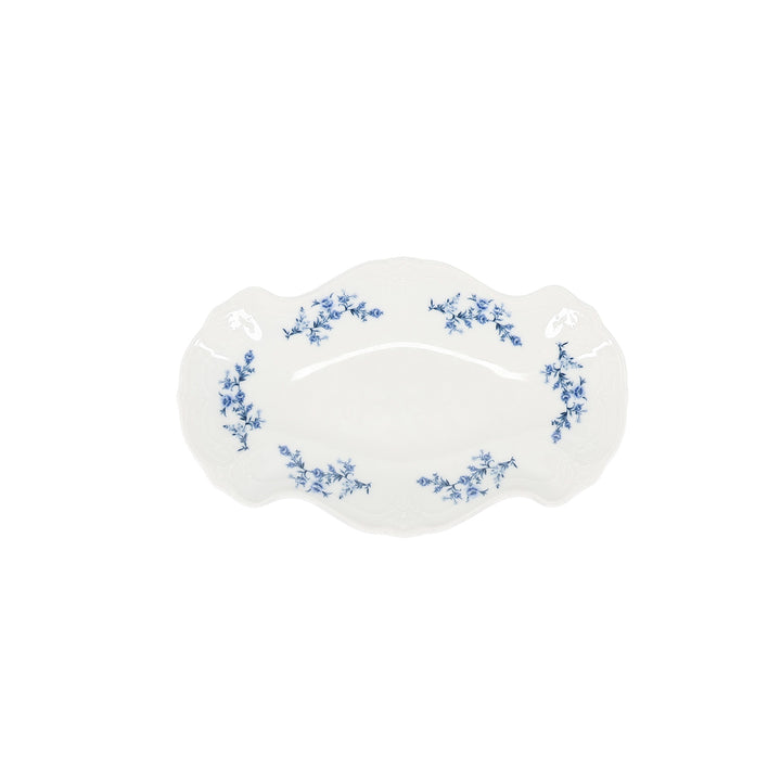 Bonbistro - Serveerschaal 26x16cm Blauw flower Retro