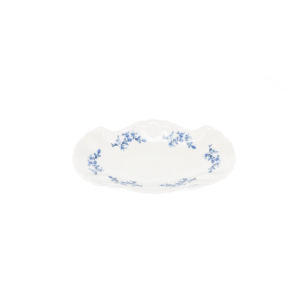 Bonbistro - Serveerschaal 26x16cm Blauw flower Retro