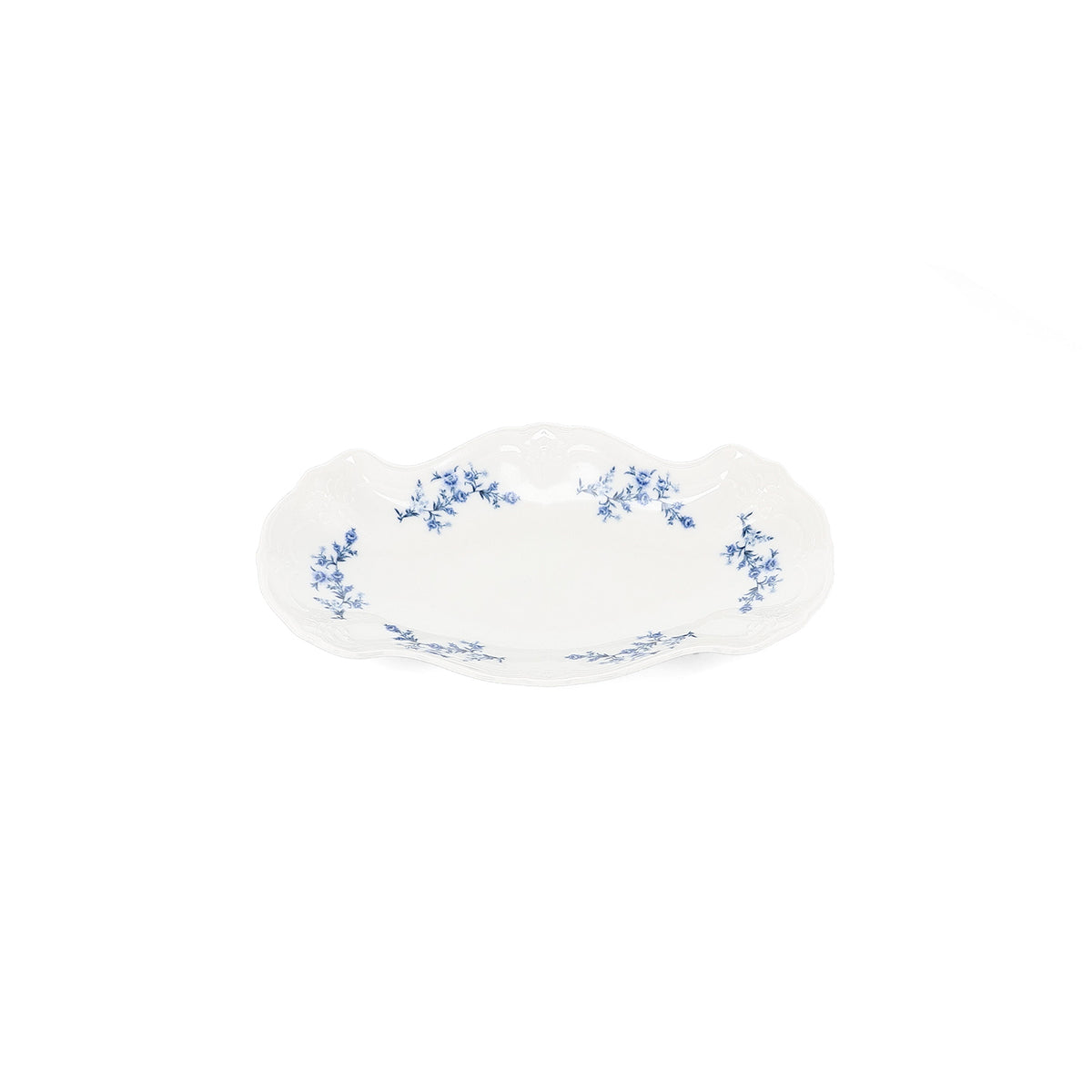 Bonbistro - Serveerschaal 26x16cm Blauw flower Retro