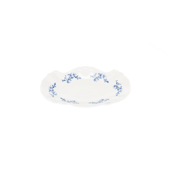 Bonbistro - Serveerschaal 26x16cm Blauw flower Retro