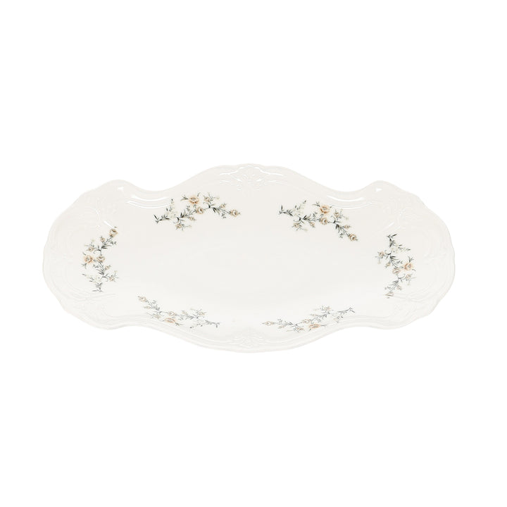 Bonbistro - Serveerschaal 39x25cm Bruine bloem Retro