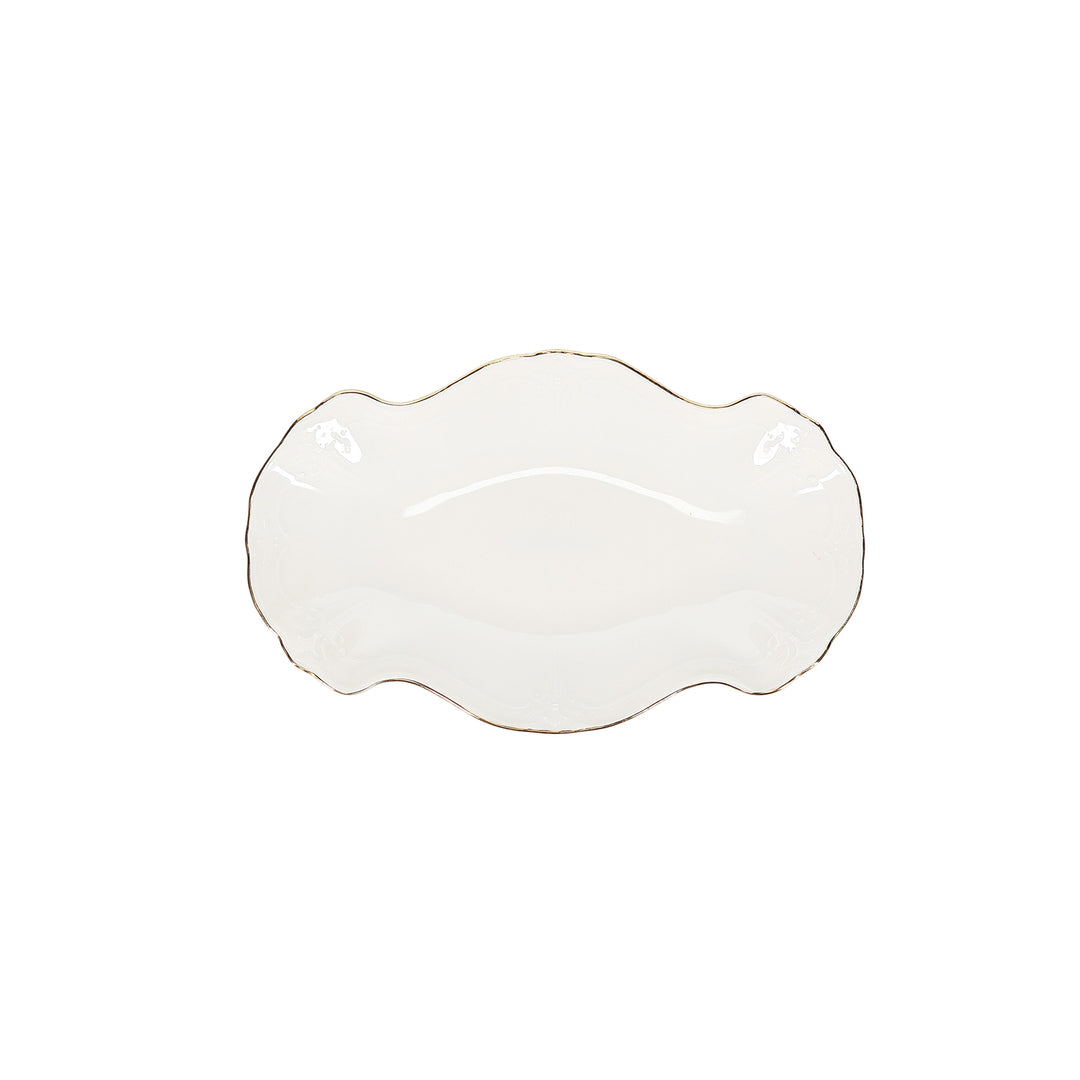Bonbistro - Serveerschaal 26x16cm met gouden rand Retro