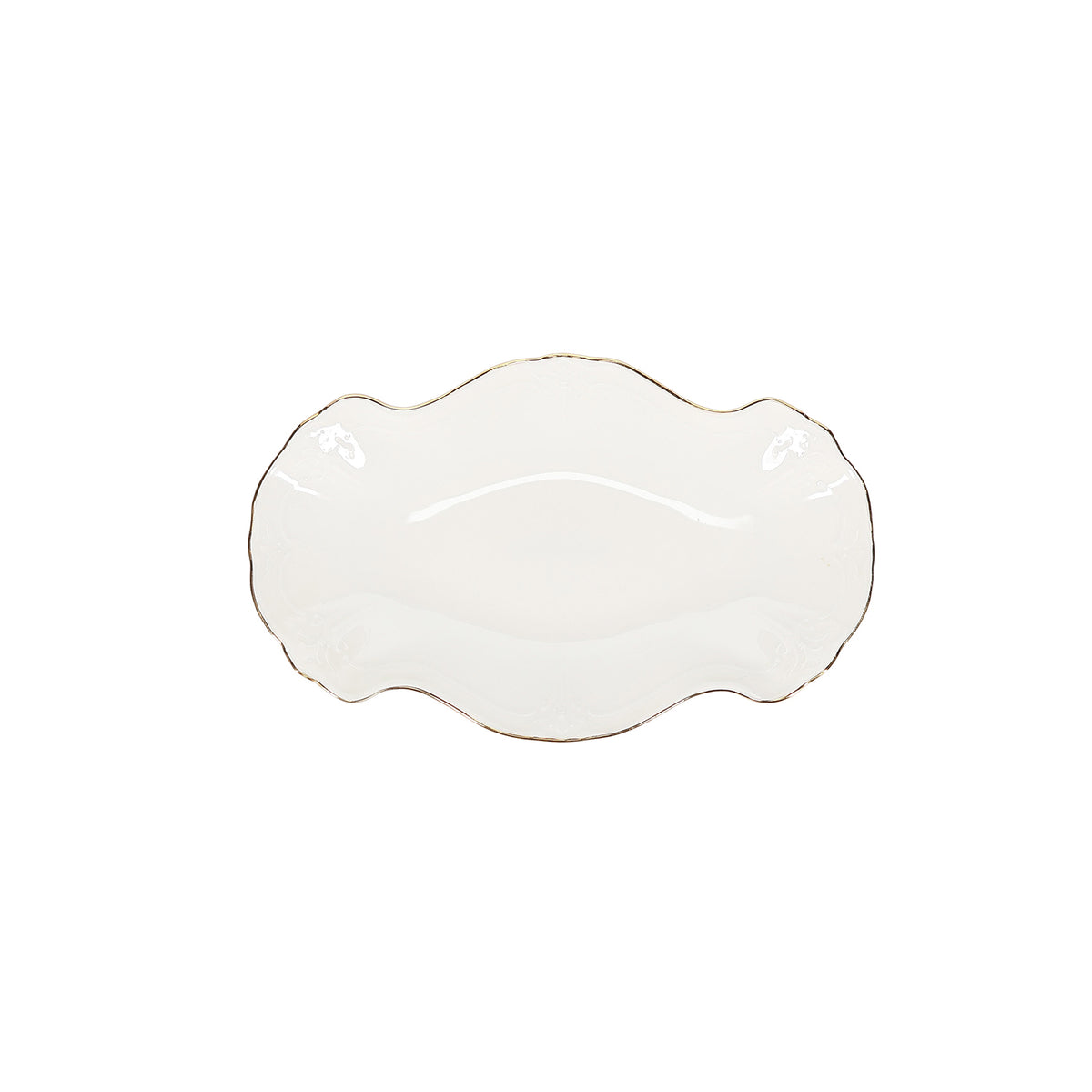 Bonbistro - Serveerschaal 26x16cm met gouden rand Retro