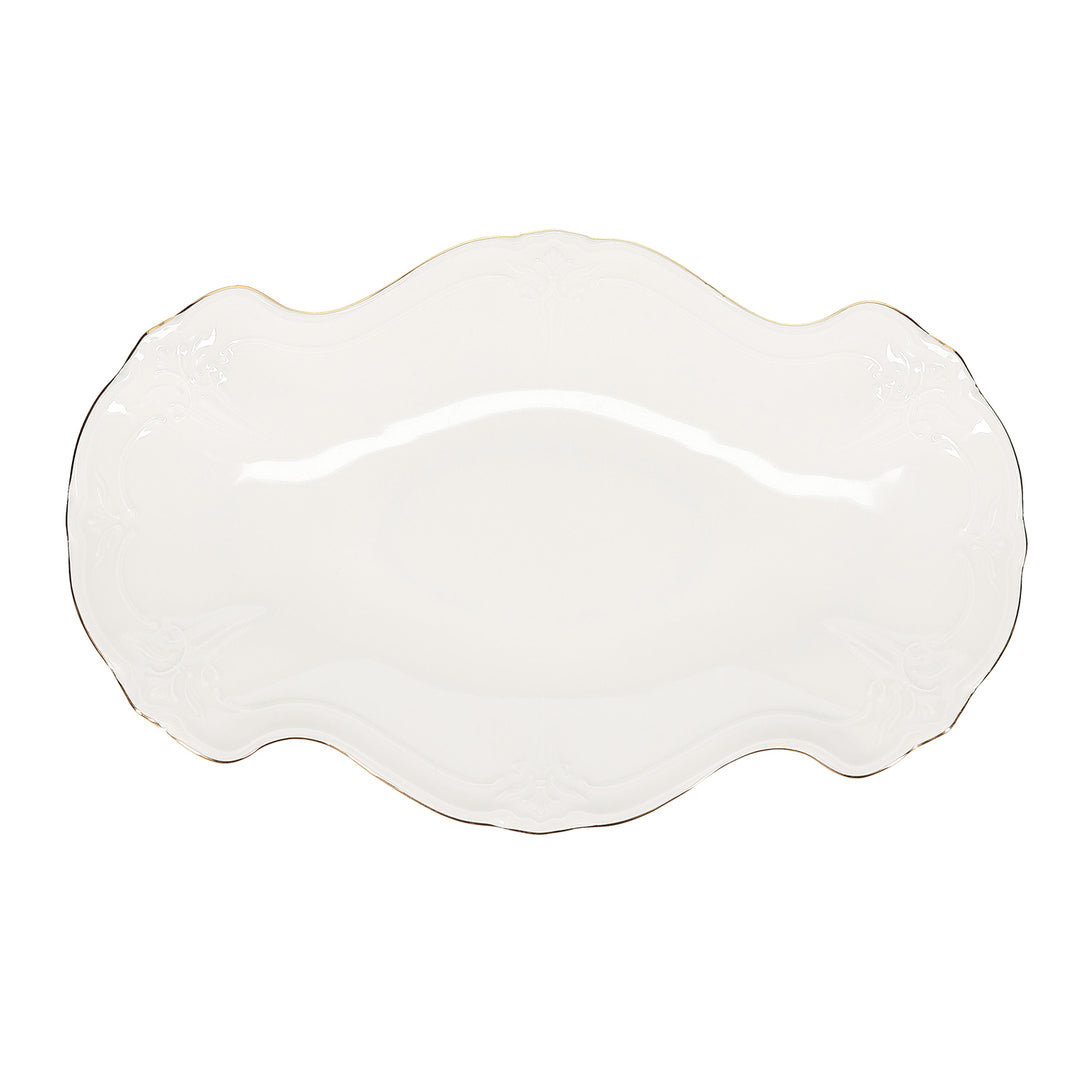Bonbistro - Serveerschaal 39x25cm met gouden rand Retro