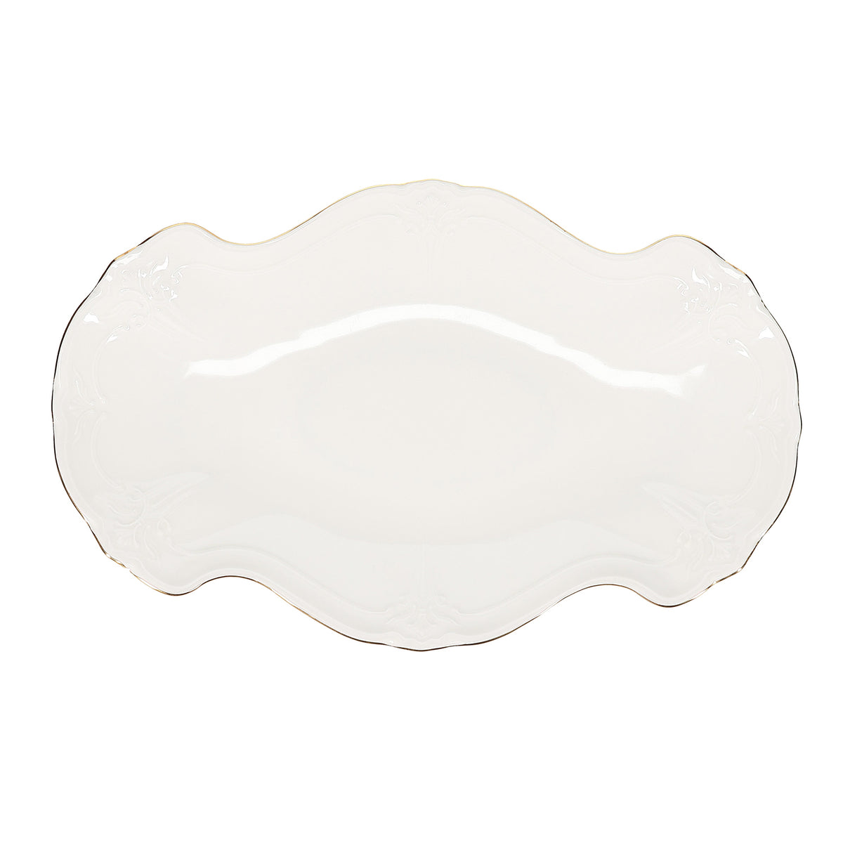Bonbistro - Serveerschaal 39x25cm met gouden rand Retro