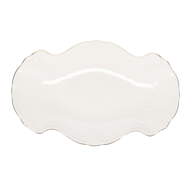 Bonbistro - Serveerschaal 39x25cm met gouden rand Retro
