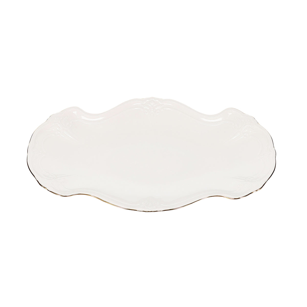 Bonbistro - Serveerschaal 39x25cm met gouden rand Retro