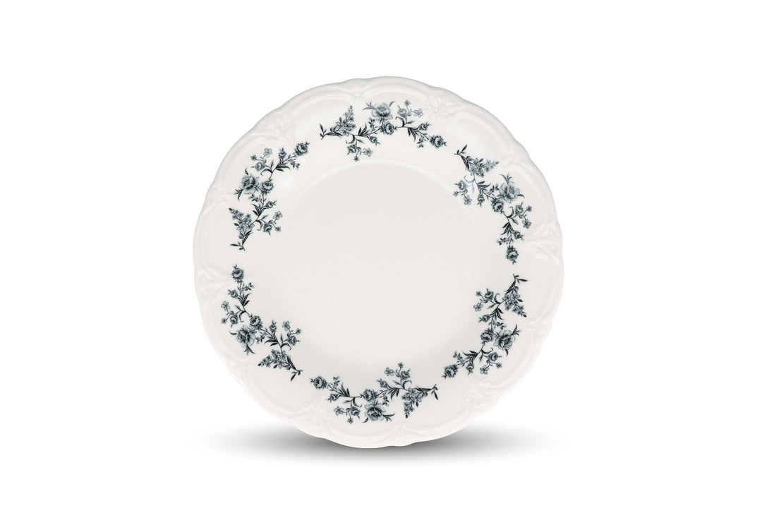 Bonbistro - Plat bord 32cm black flower Retro