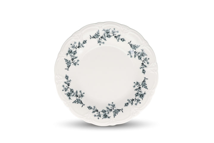 Bonbistro - Plat bord 32cm black flower Retro (set van 2)