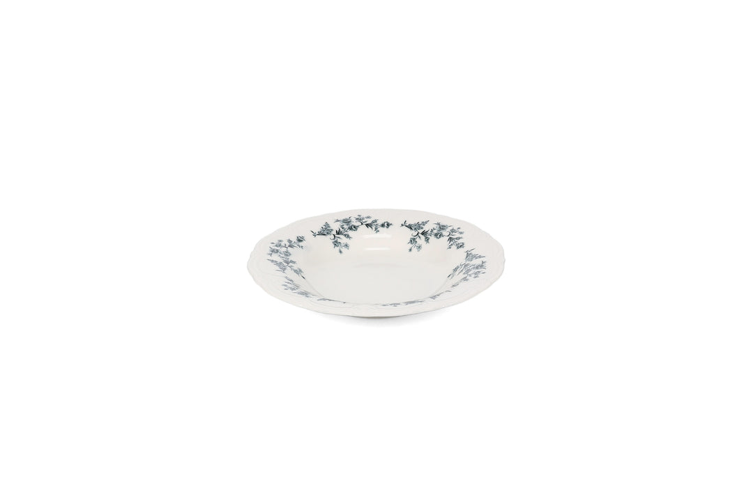 Bonbistro - Diep bord 23,5/14xH4cm black flower Retro