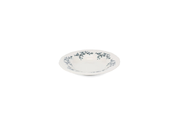 Bonbistro - Diep bord 23,5/14xH4cm black flower Retro (set van 6)