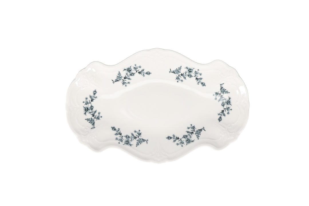 Bonbistro - Serveerschaal 26x16cm black flower Retro