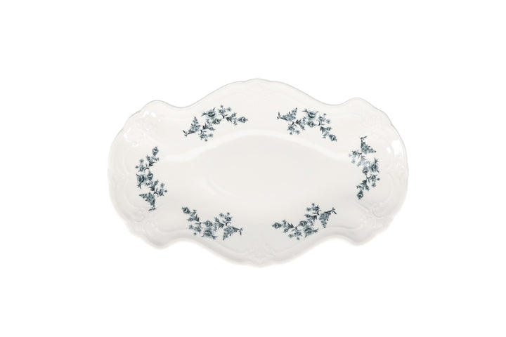 Bonbistro - Serveerschaal 26x16cm black flower Retro (set van 4)