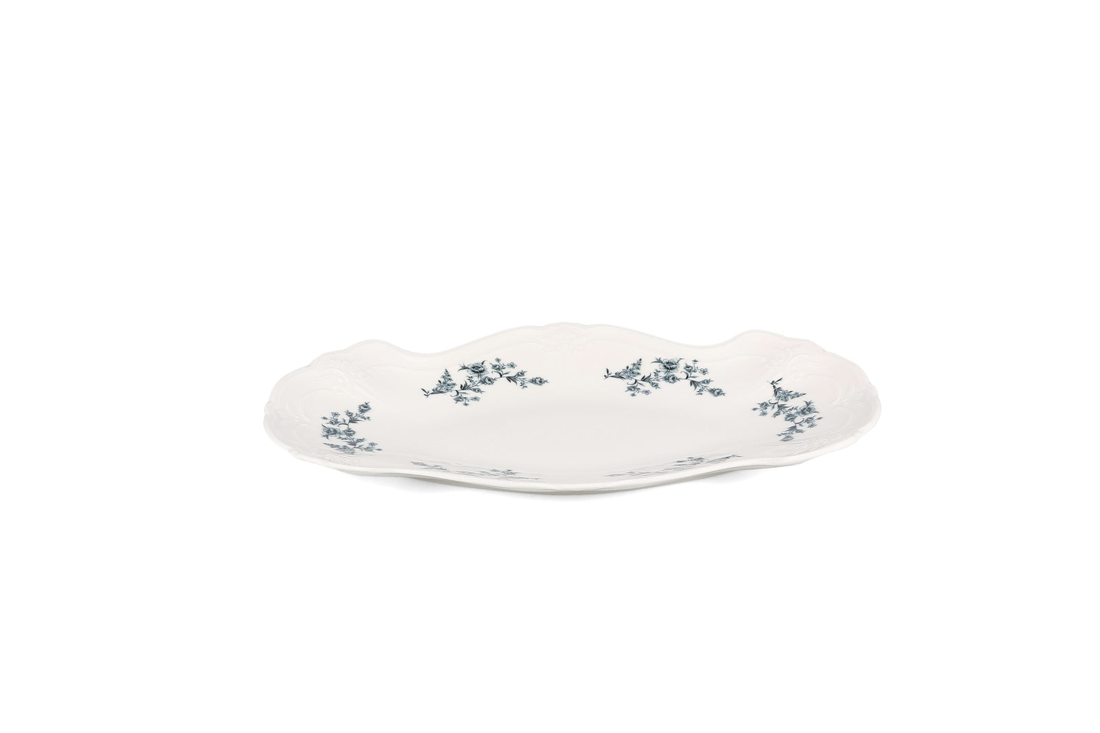 Bonbistro - Serveerschaal 26x16cm black flower Retro (set van 4)