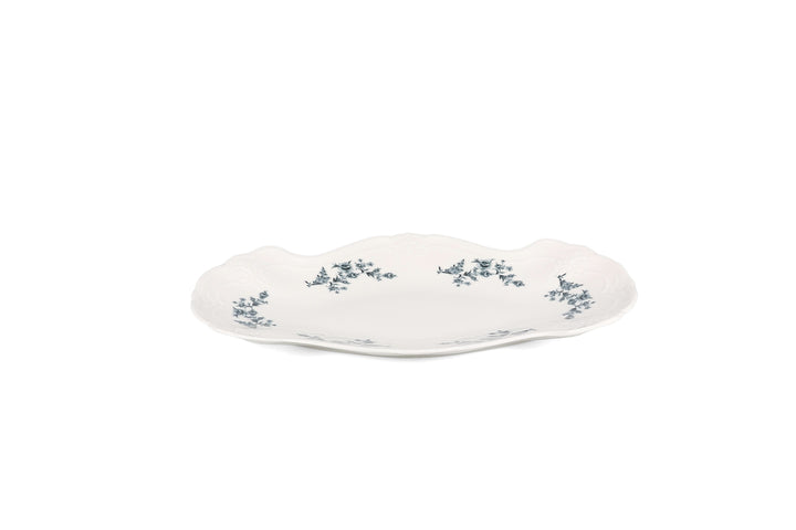 Bonbistro - Serveerschaal 26x16cm black flower Retro (set van 4)