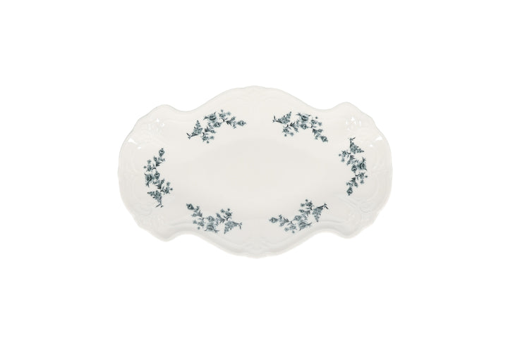 Bonbistro - Serveerschaal 39x25cm black flower Retro (set van 2)