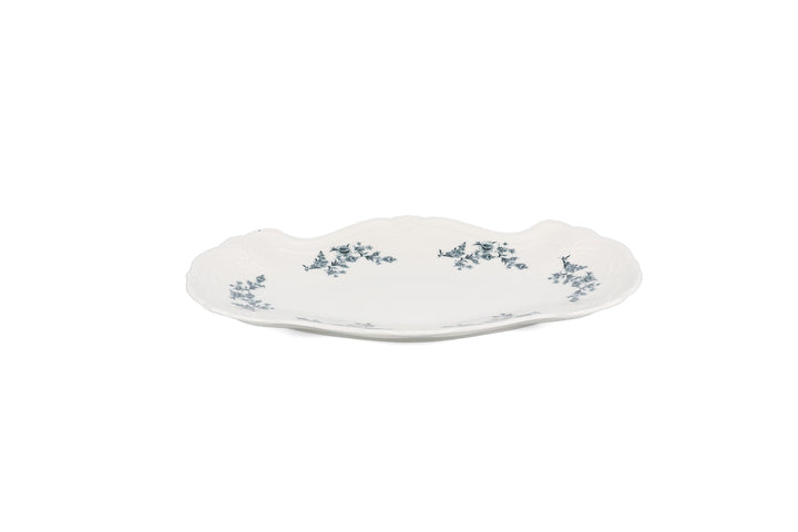Bonbistro - Serveerschaal 39x25cm black flower Retro (set van 2)