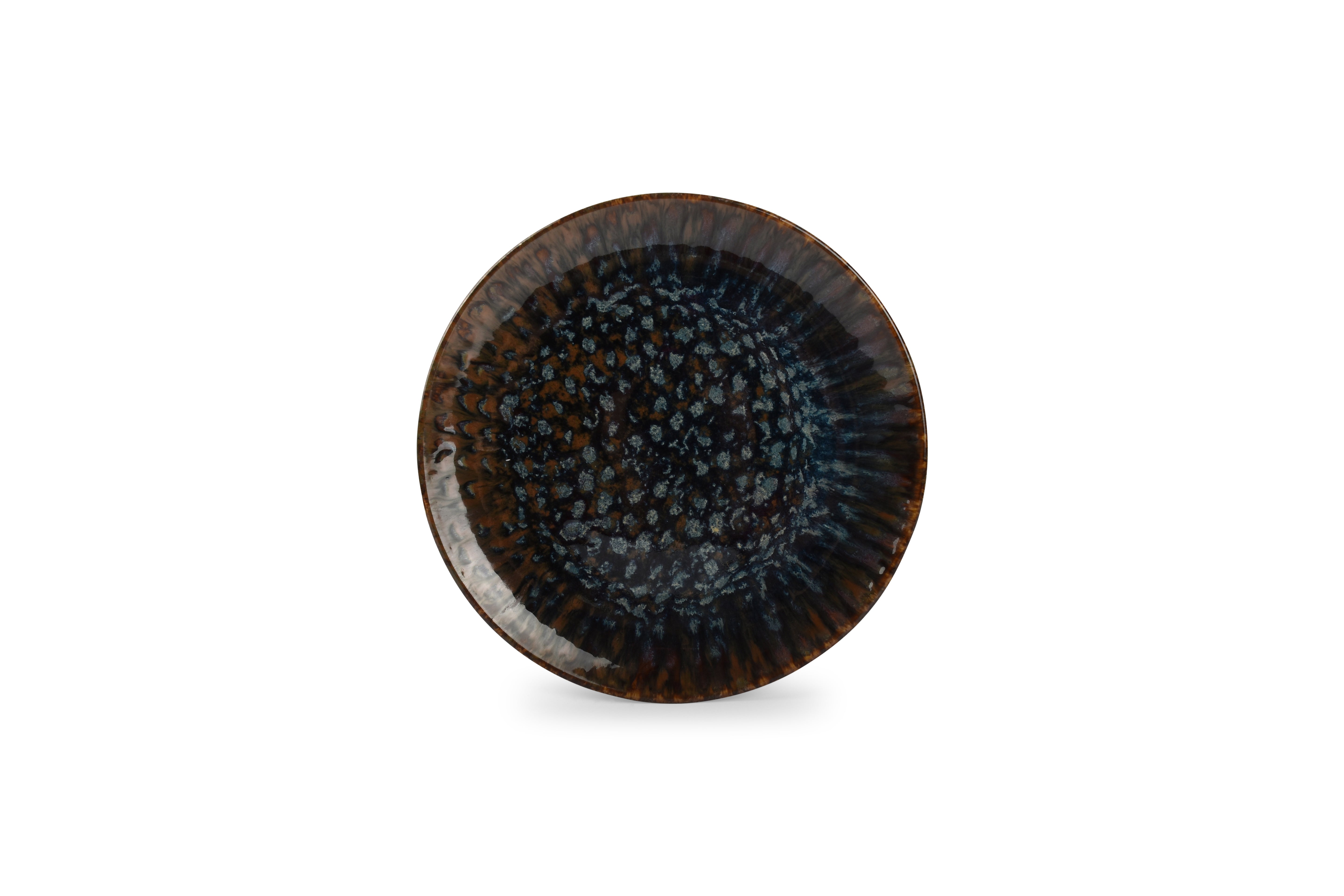 Plat bord 30,5cm bruin/blauw Resto