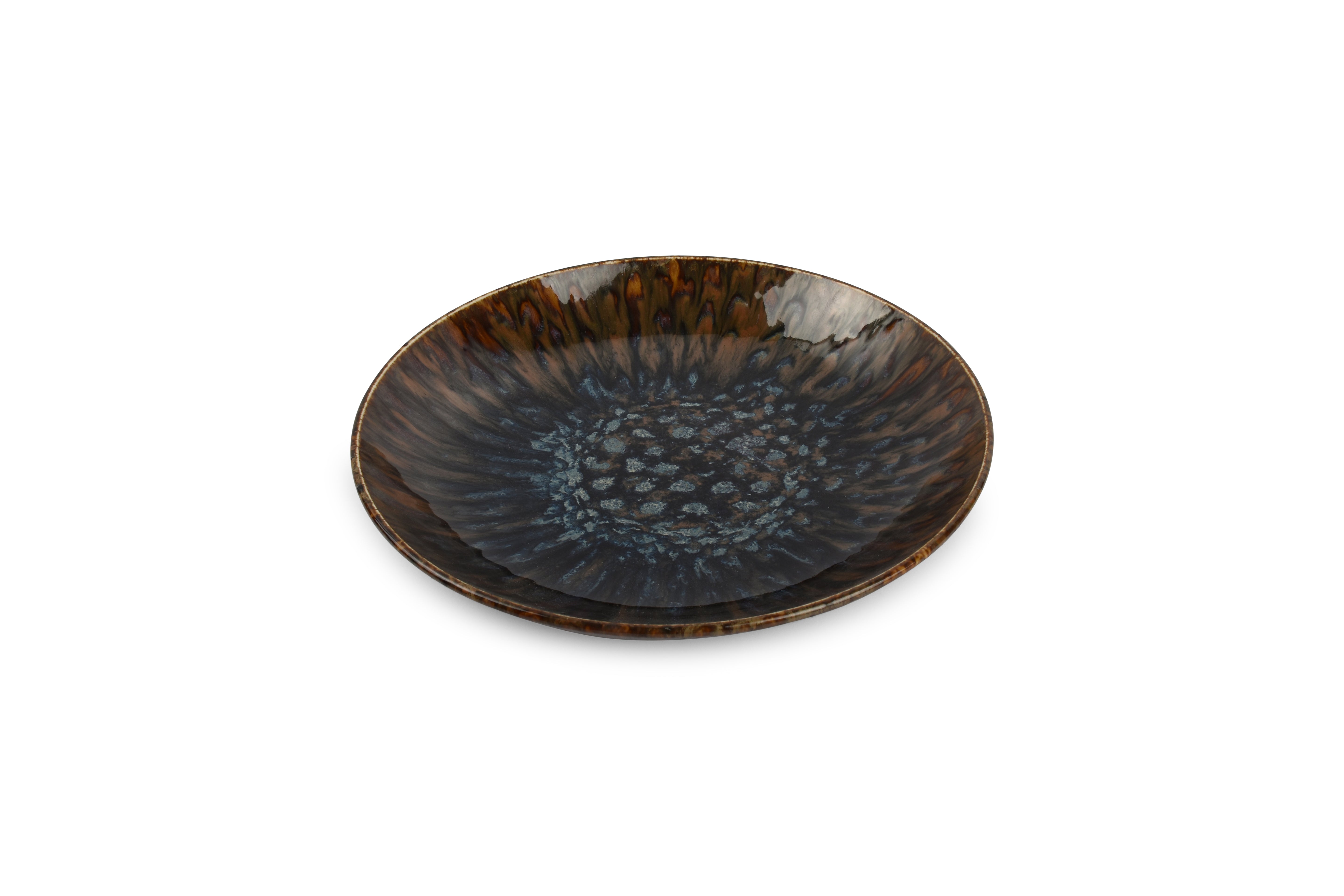 Diep bord 26xH4,5cm bruin/blauw Resto