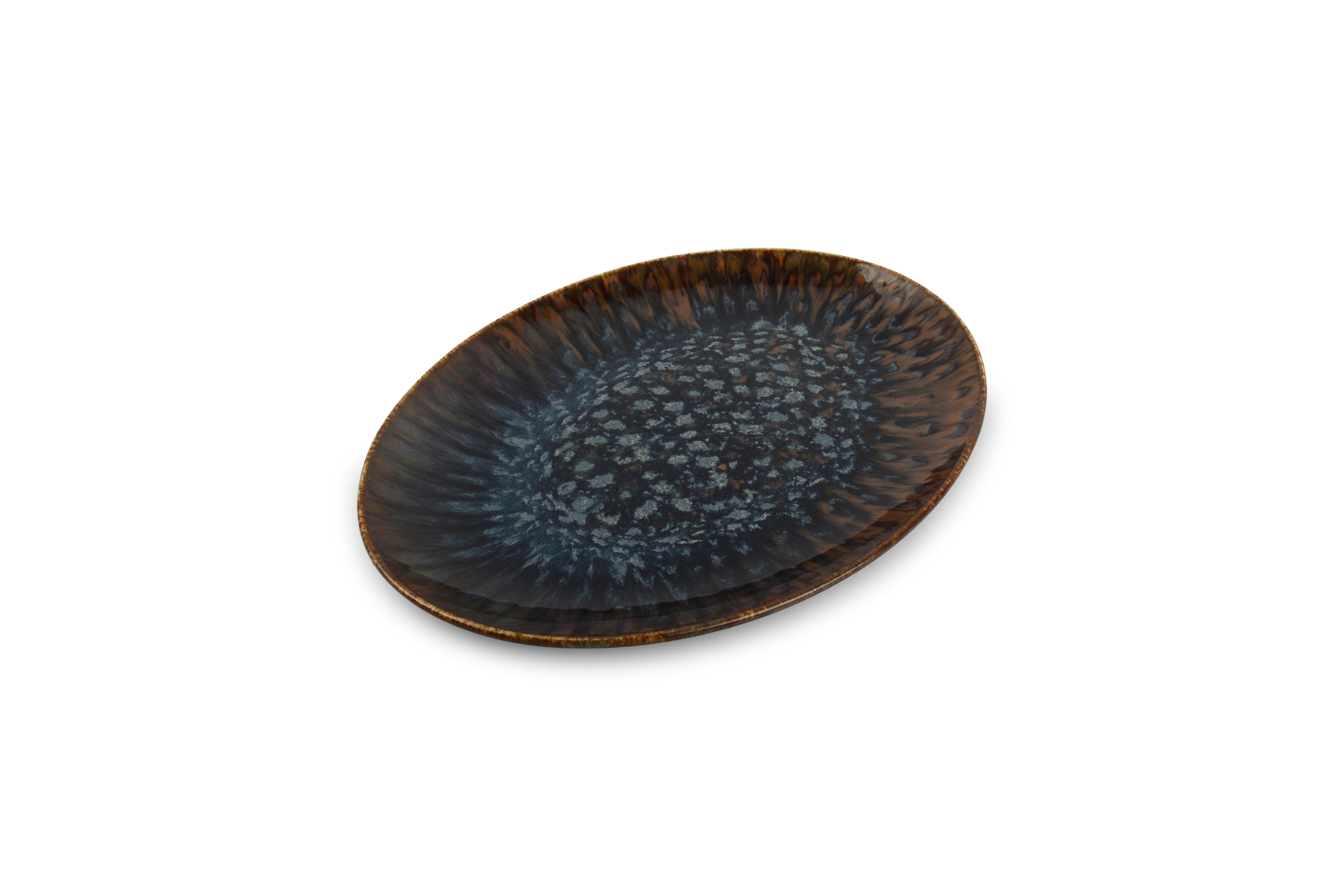 Serveerschaal 26x19cm bruin/blauw Resto