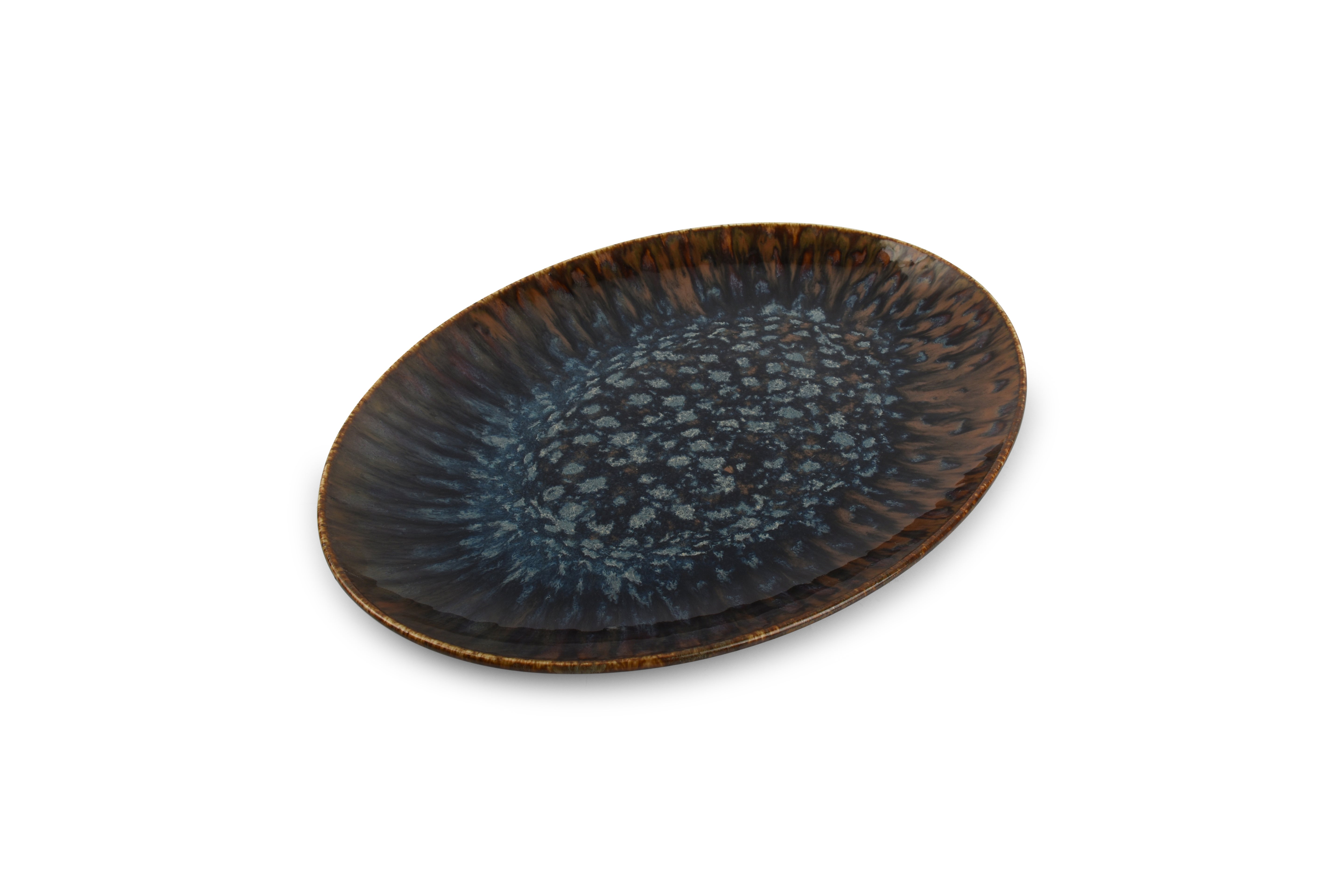 Serveerschaal 36x27,5cm bruin/blauw Resto