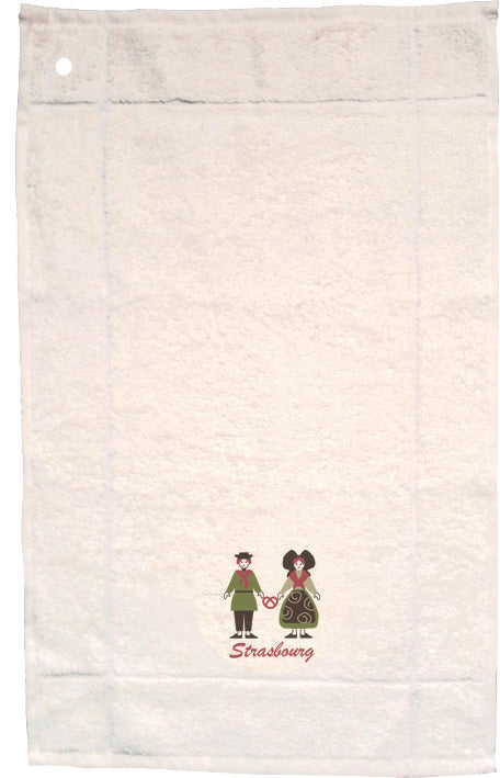 Doos met 2 handdoeken Broderie Alsace Assortis 30 X 50
