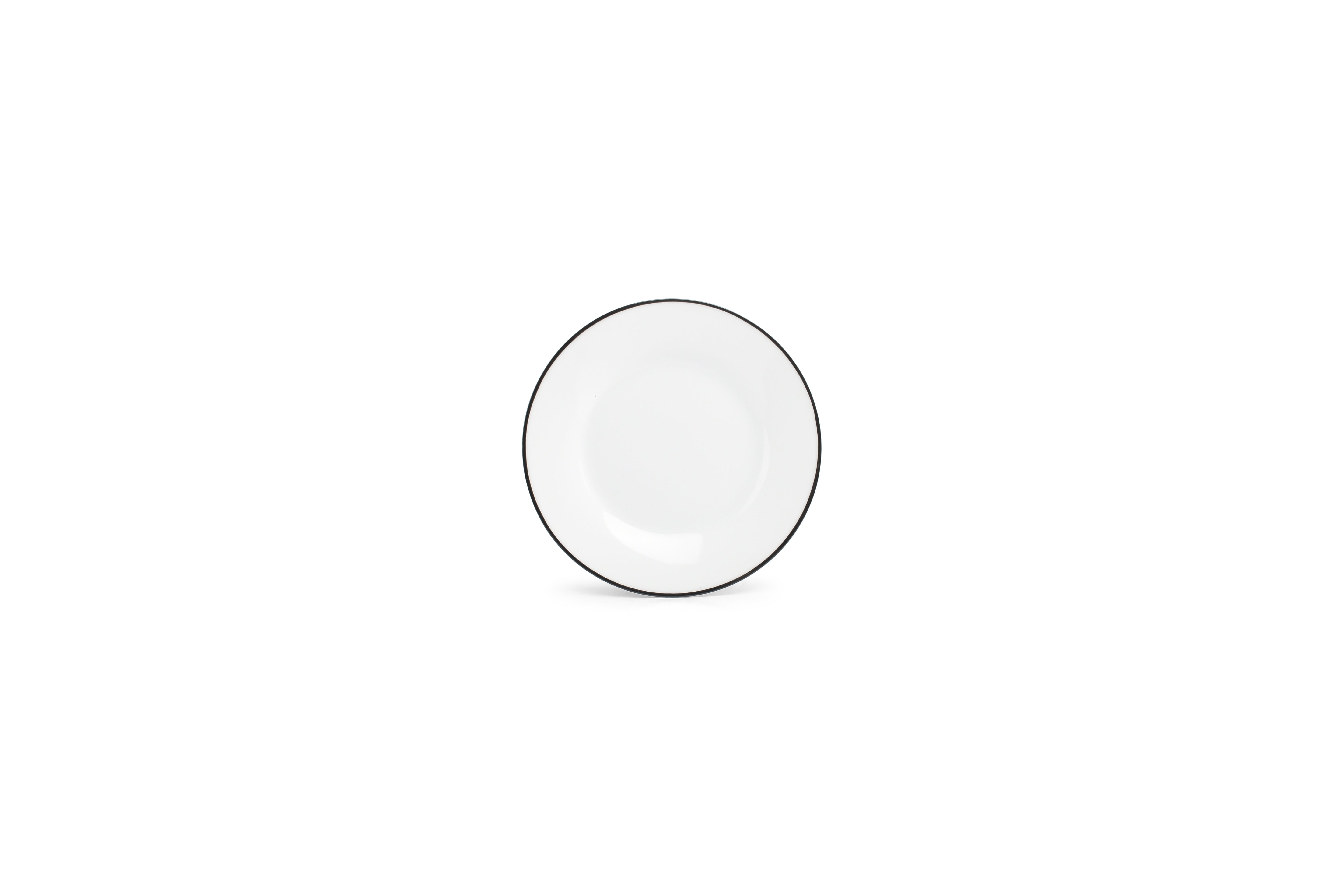 Plat bord 15cm black rim Basic White