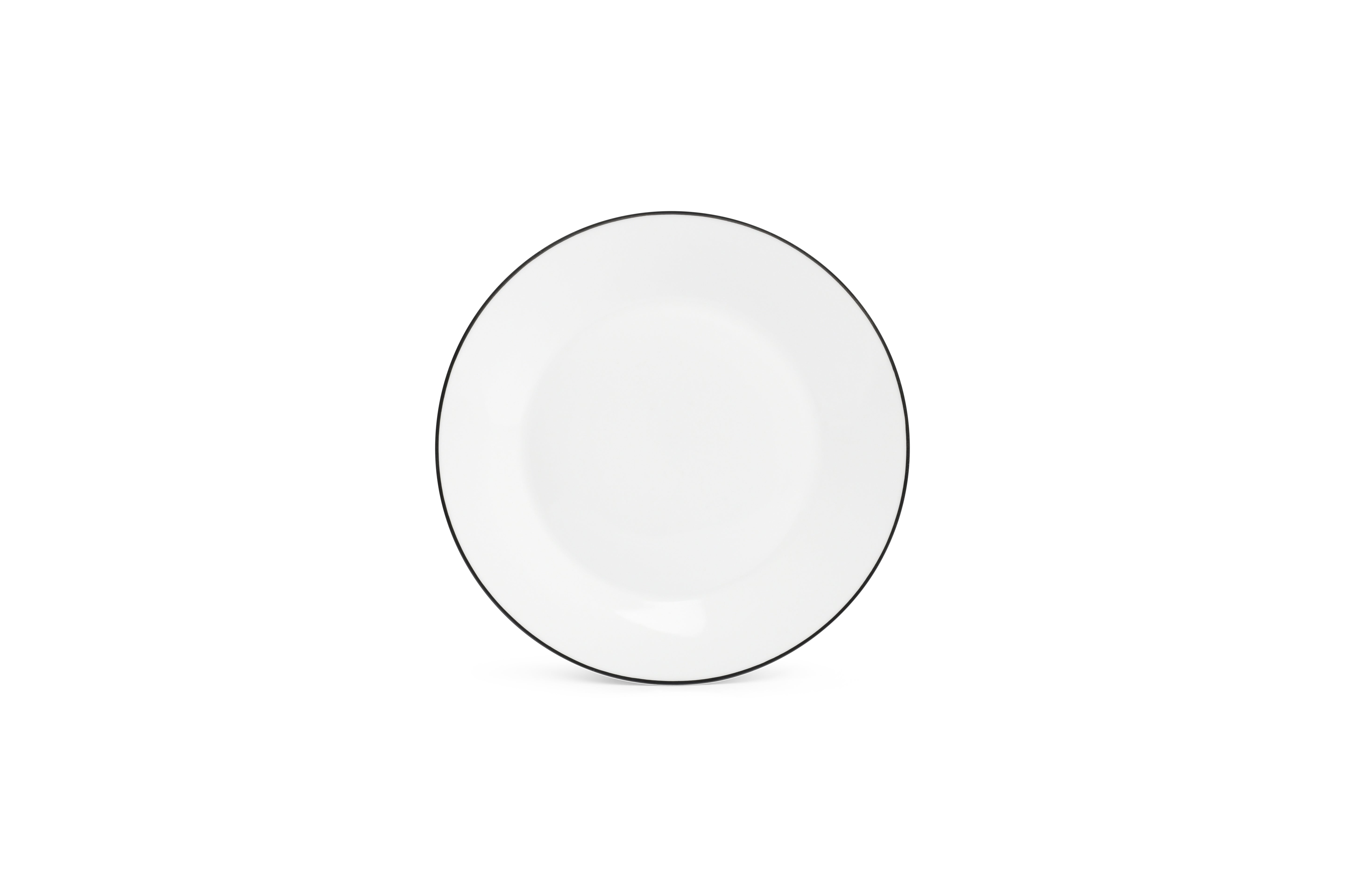 Plat bord 24cm black rim Basic White