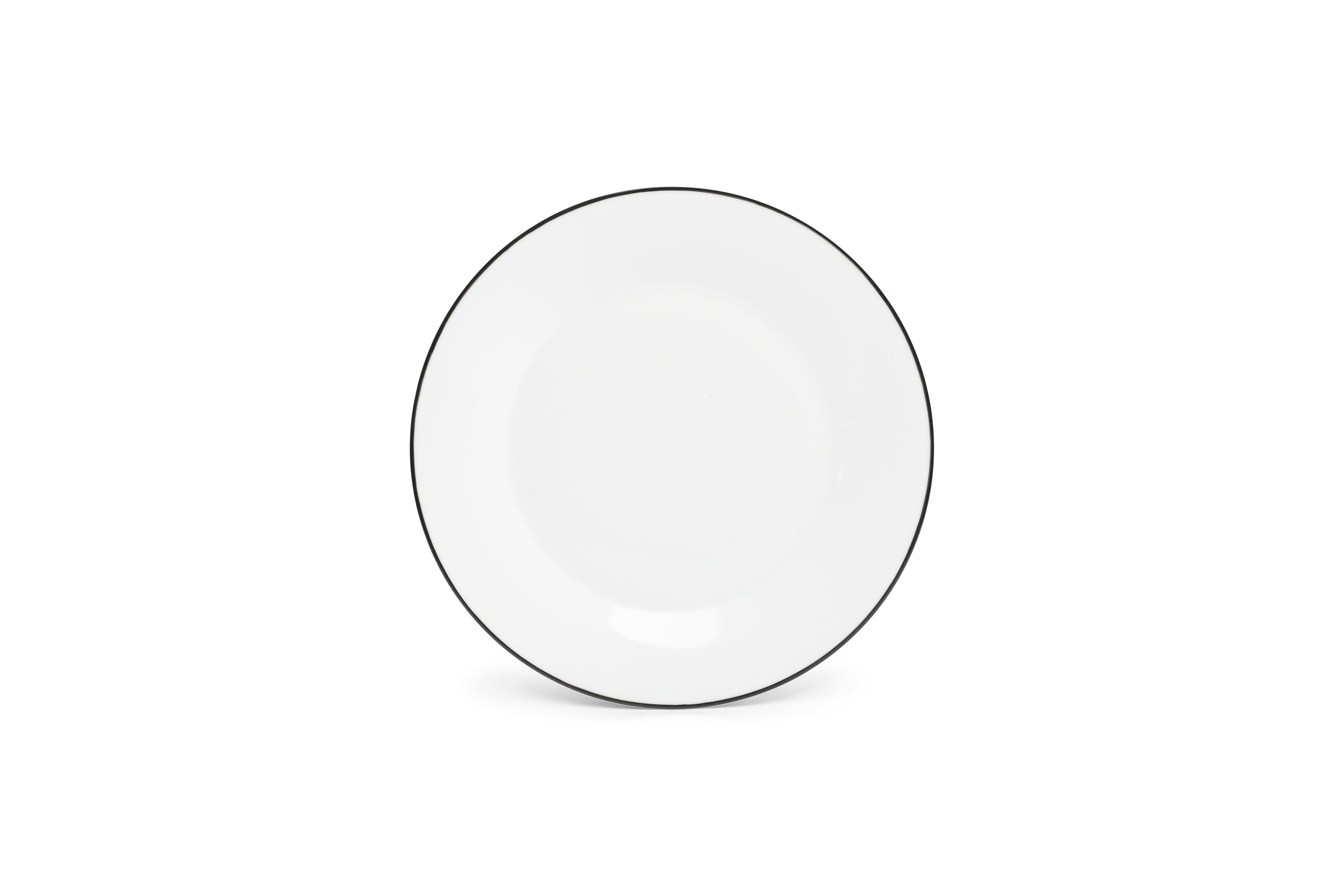 Plat bord 27cm black rim Basic White