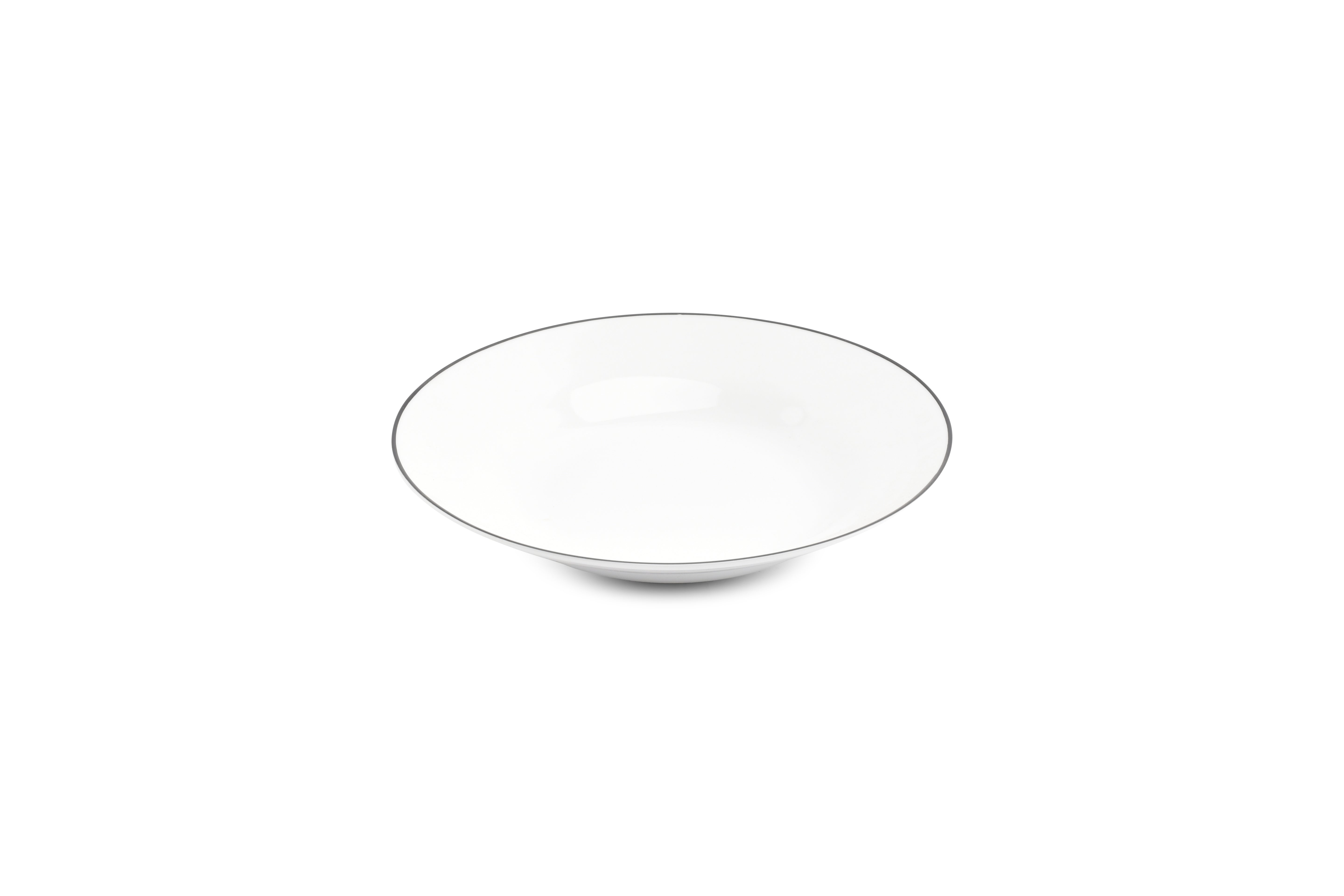Diep bord 23xH4cm black rim Basic White