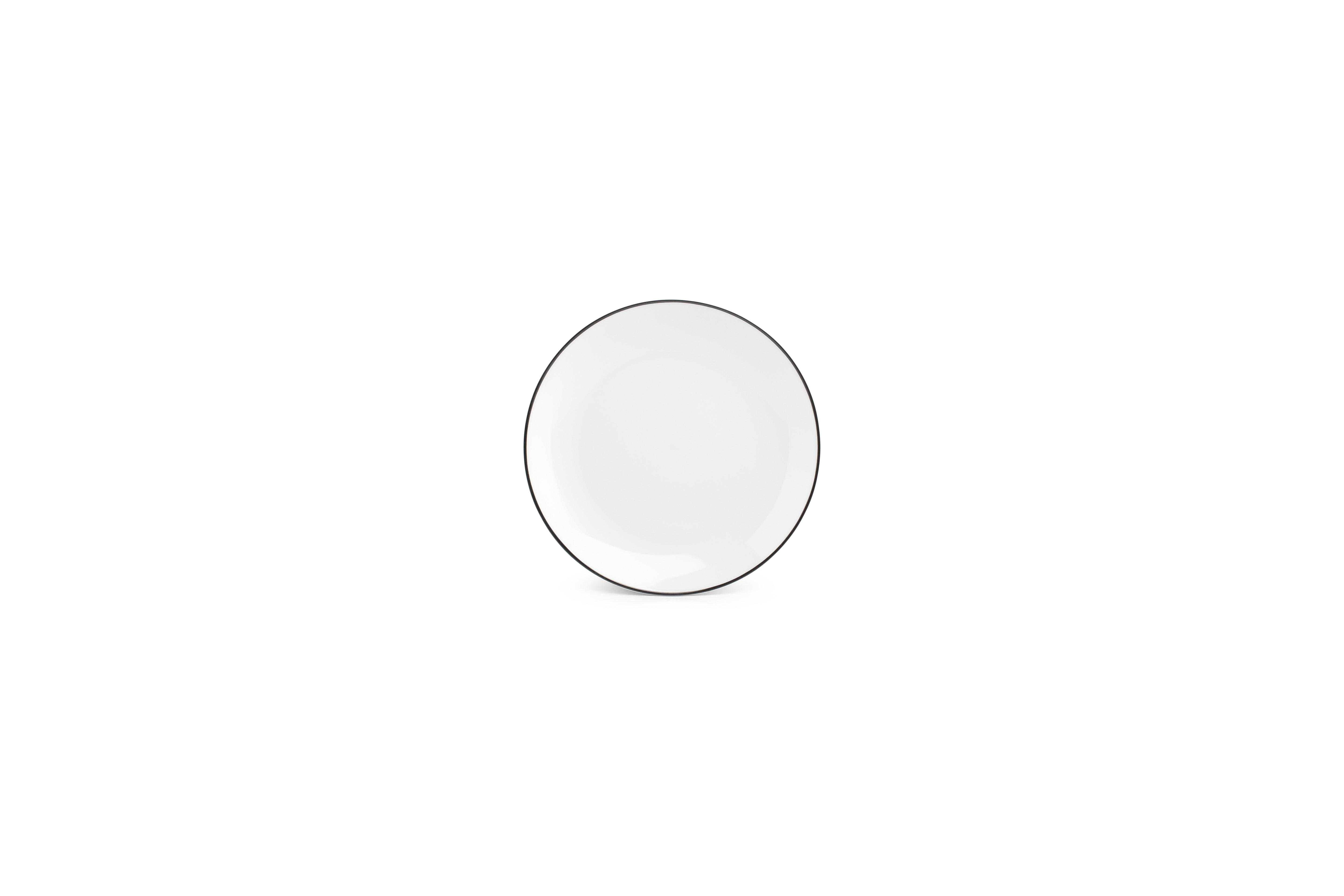 Plat bord 15cm coupe black rim Basic White