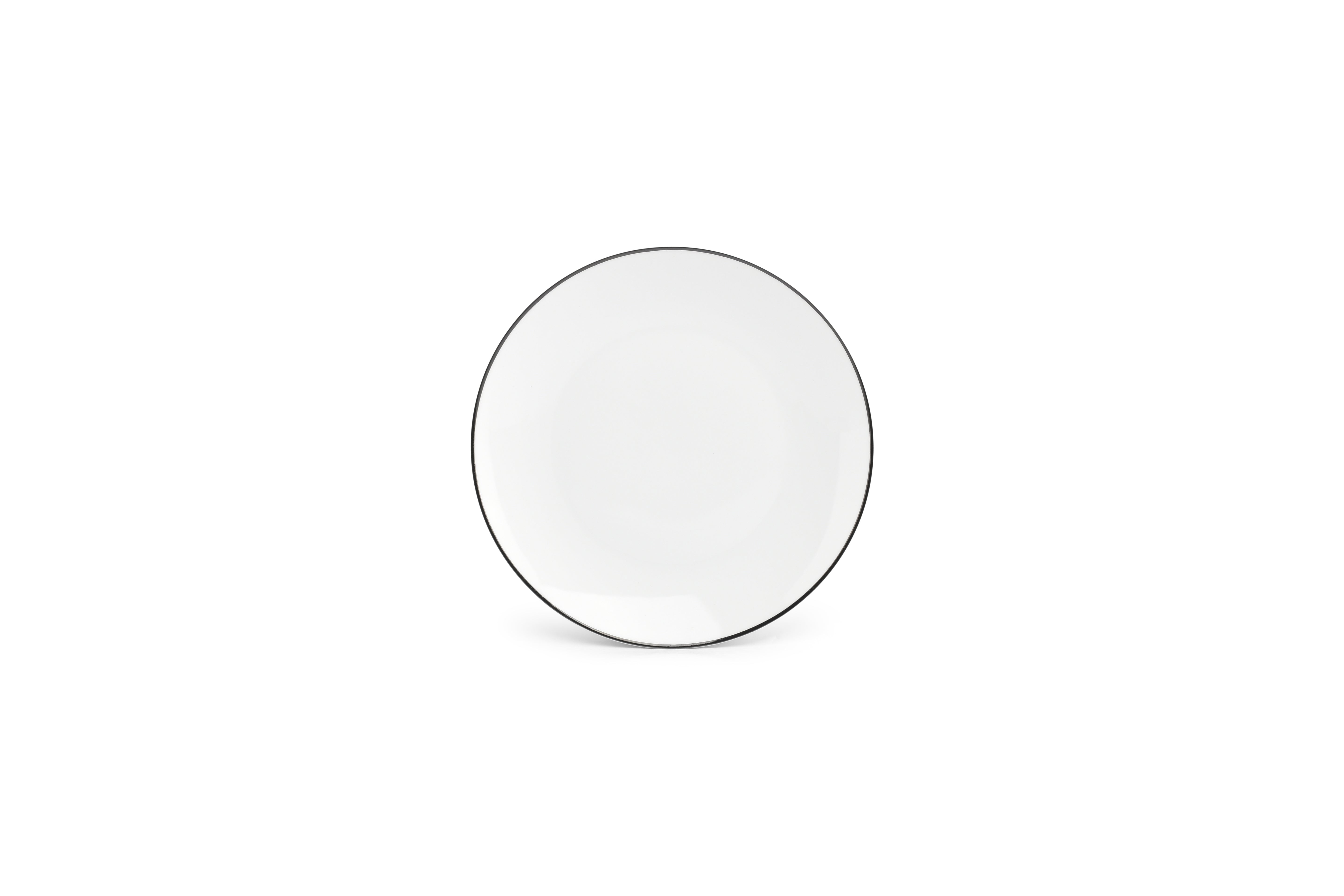 Plat bord 20,5cm coupe black rim Basic White