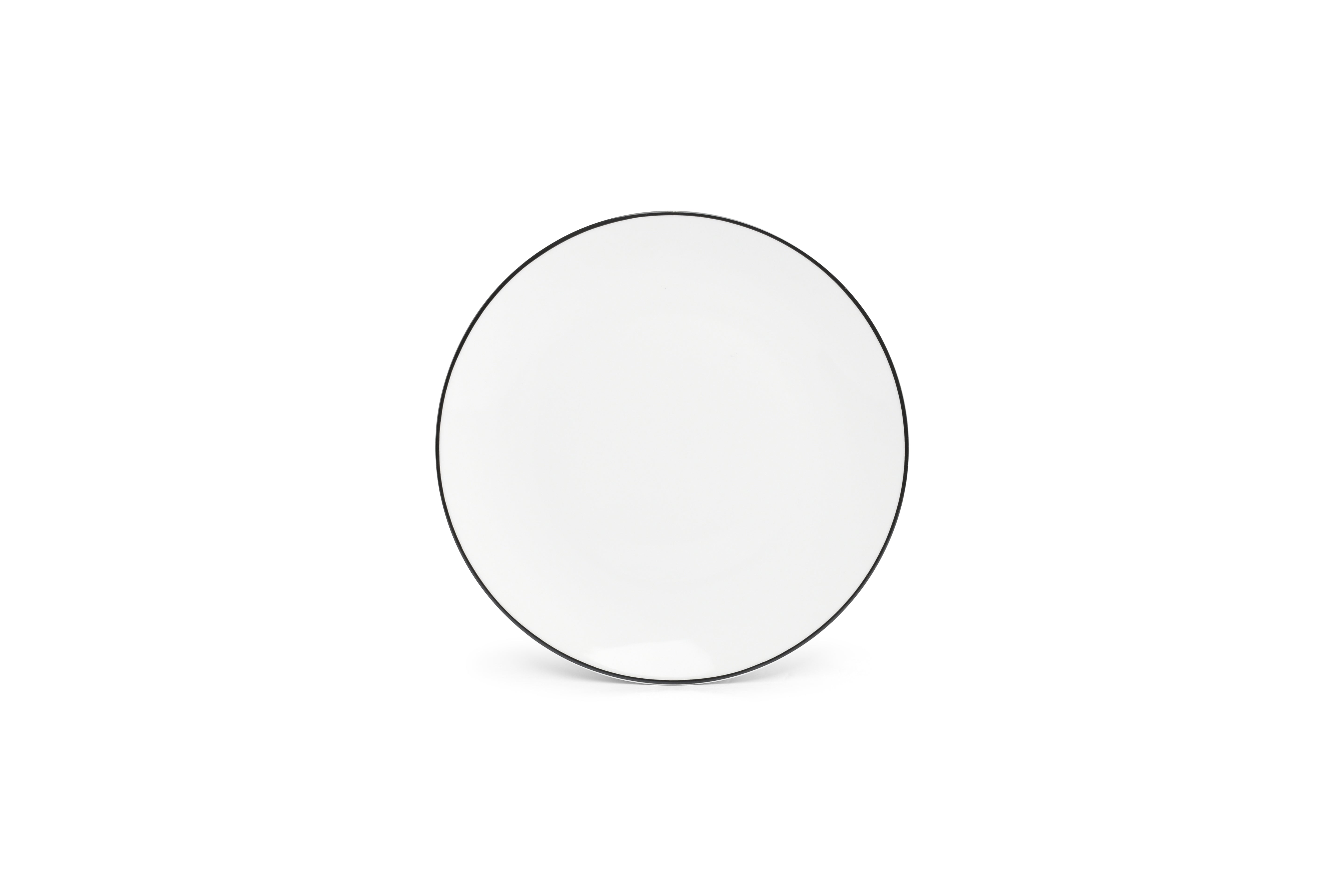 Plat bord 24cm coupe black rim Basic White