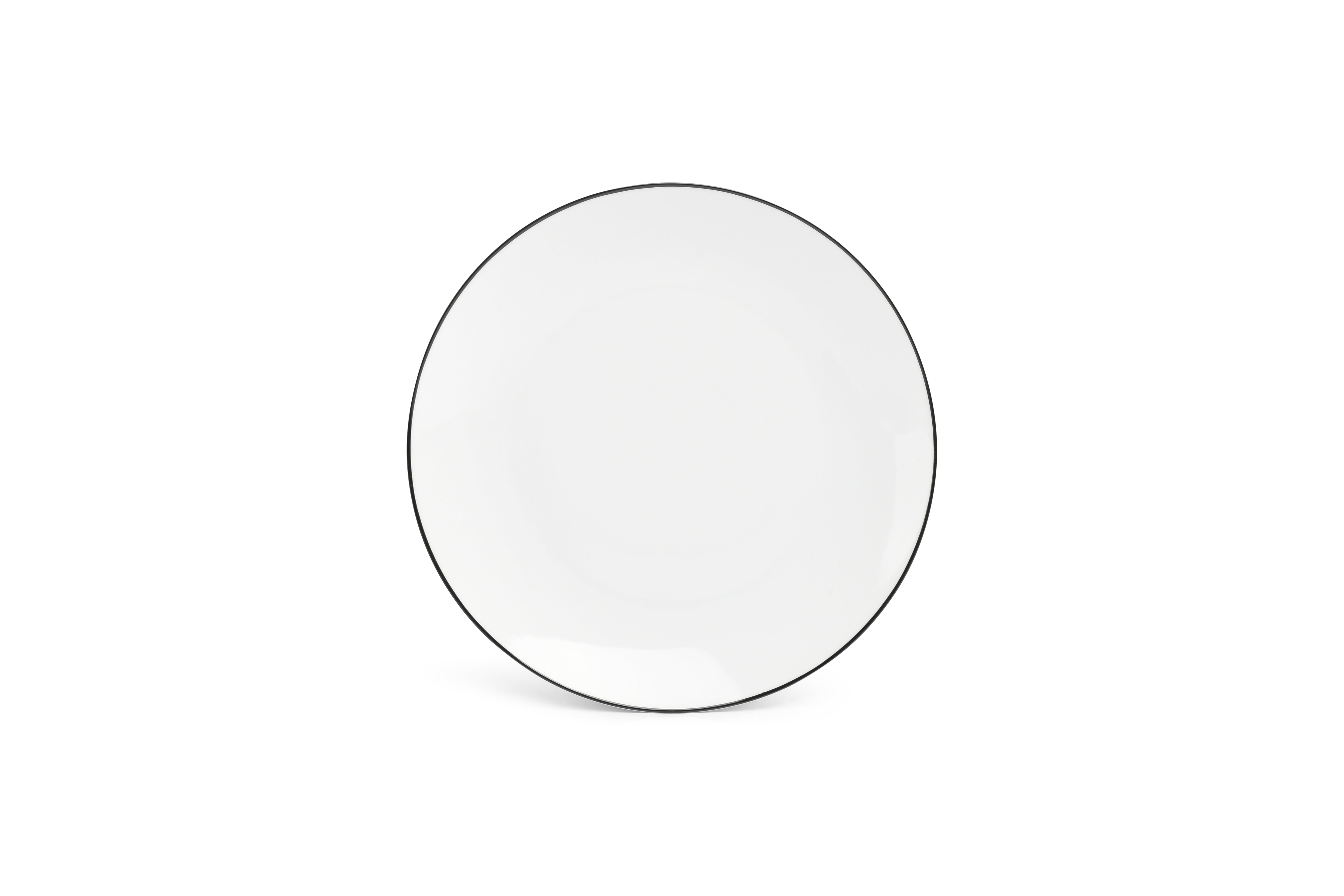 Plat bord 26,5cm coupe black rim Basic White