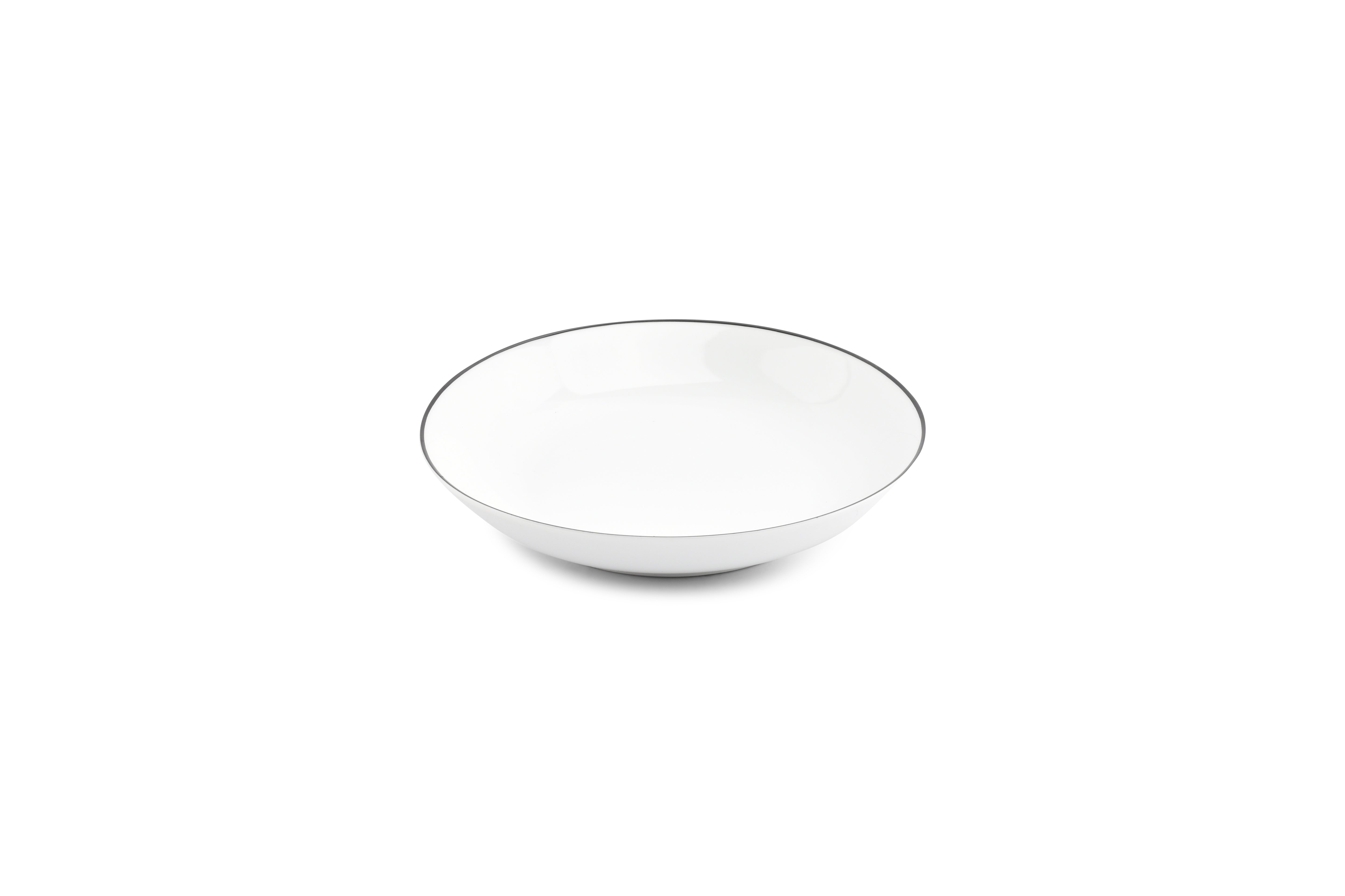 Diep bord 21xH4cm coupe black rim Basic White