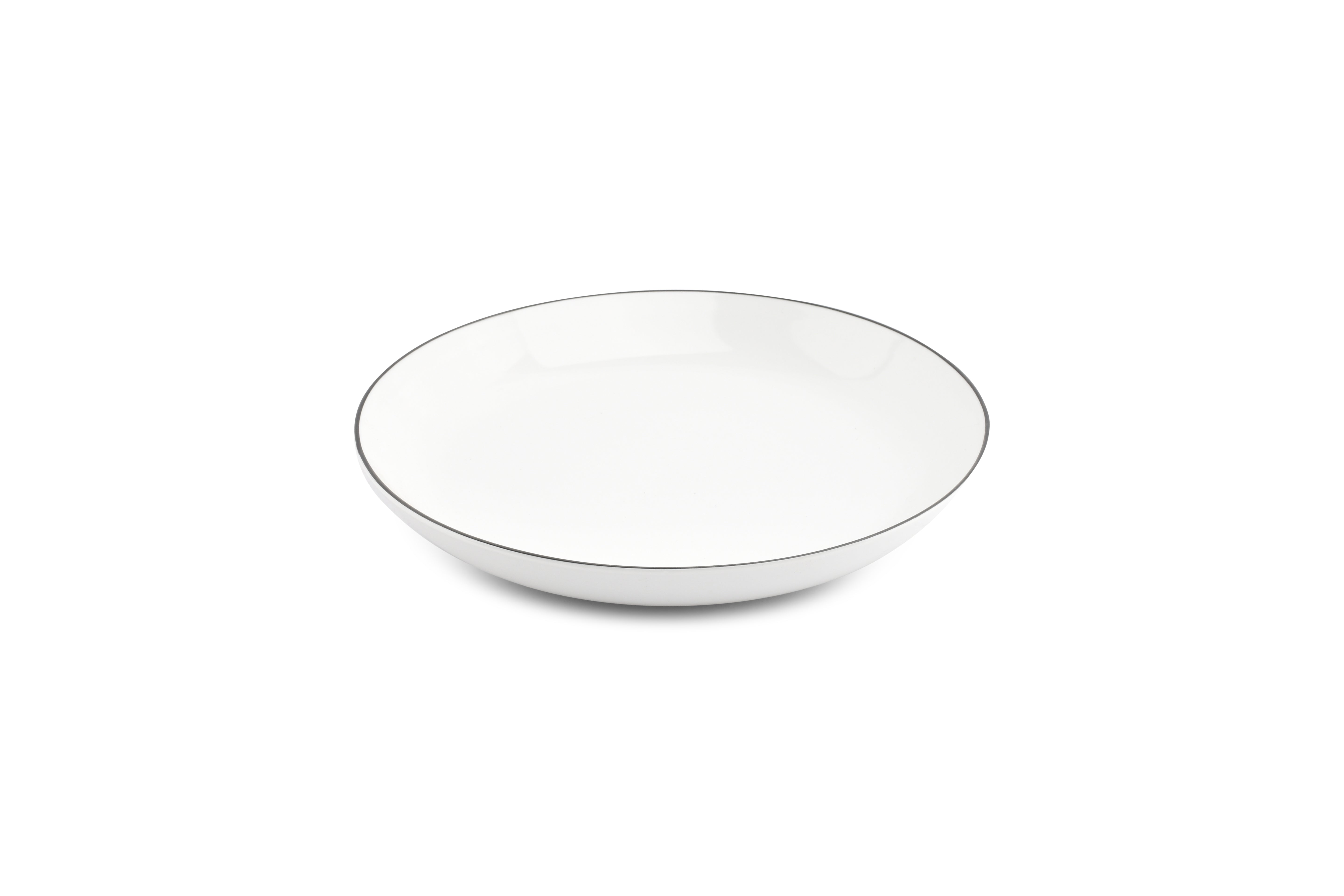 Diep bord 27xH4cm coupe black rim Basic White
