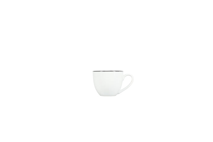 Bonbistro - Kop 31cl black rim Basic White (set van 6)