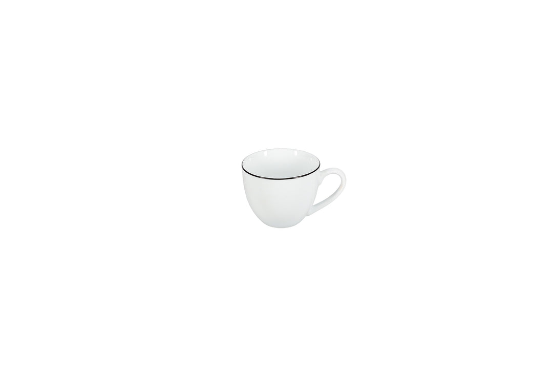Bonbistro - Kop 31cl black rim Basic White (set van 6)