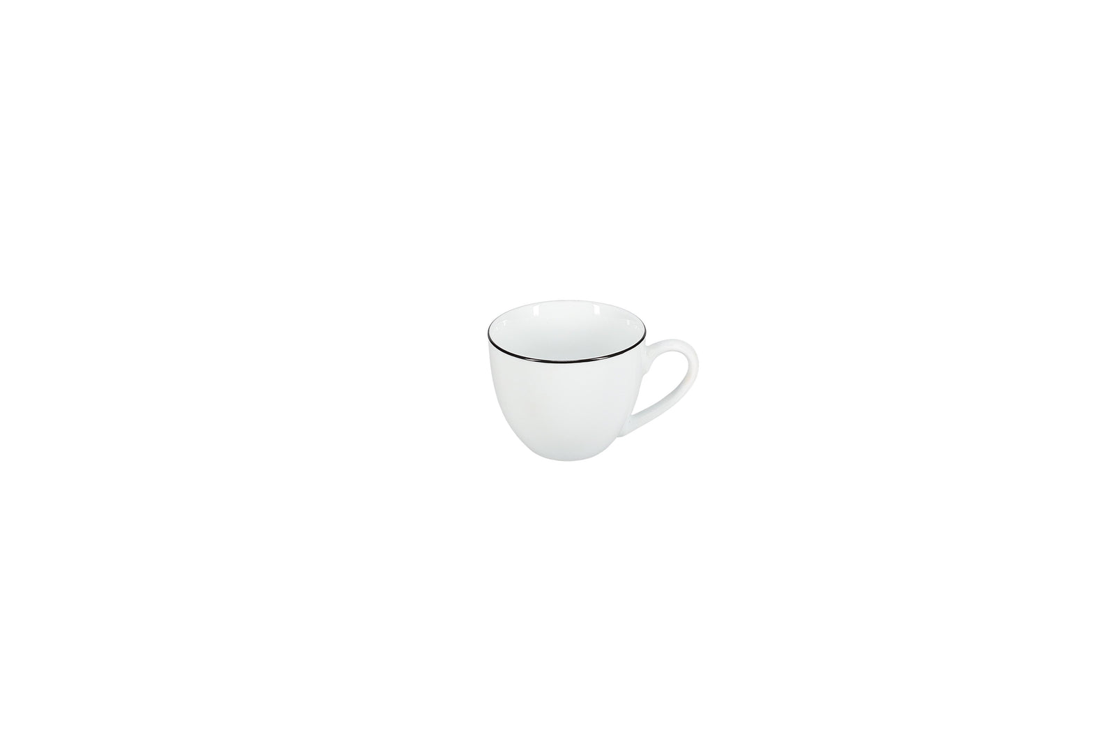 Bonbistro - Kop 31cl black rim Basic White (set van 6)