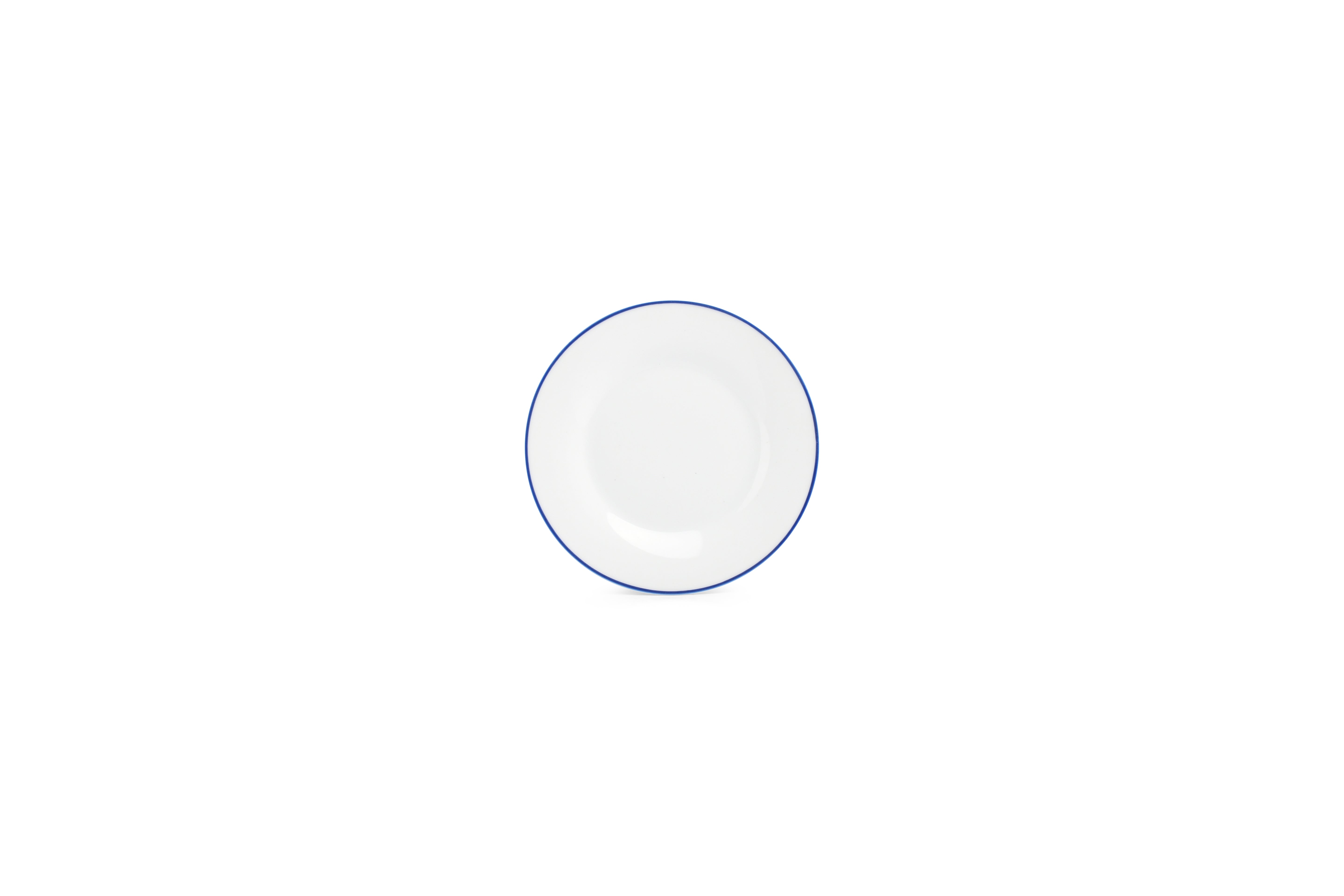 Plat bord 15cm blue rim Basic White