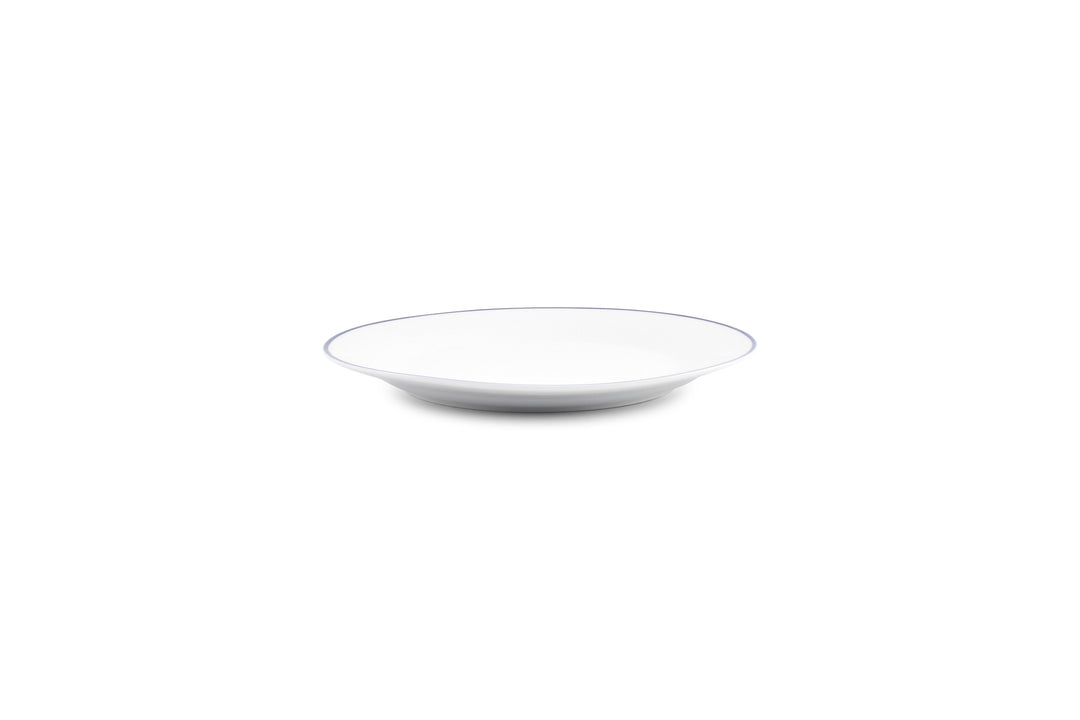 Bonbistro - Plat bord 20cm blue rim Basic White - Set van 6