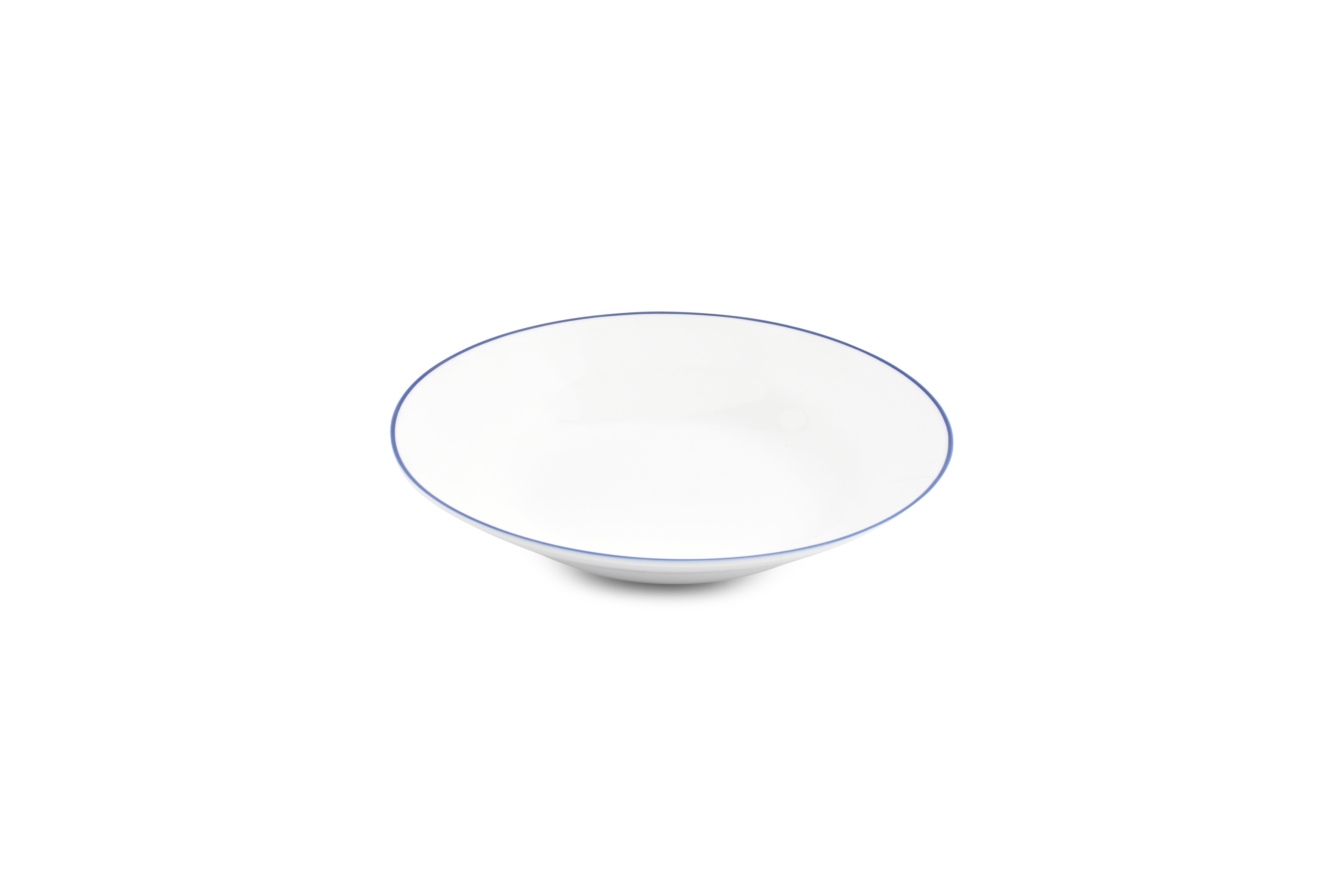 Diep bord 23xH4cm blue rim Basic White