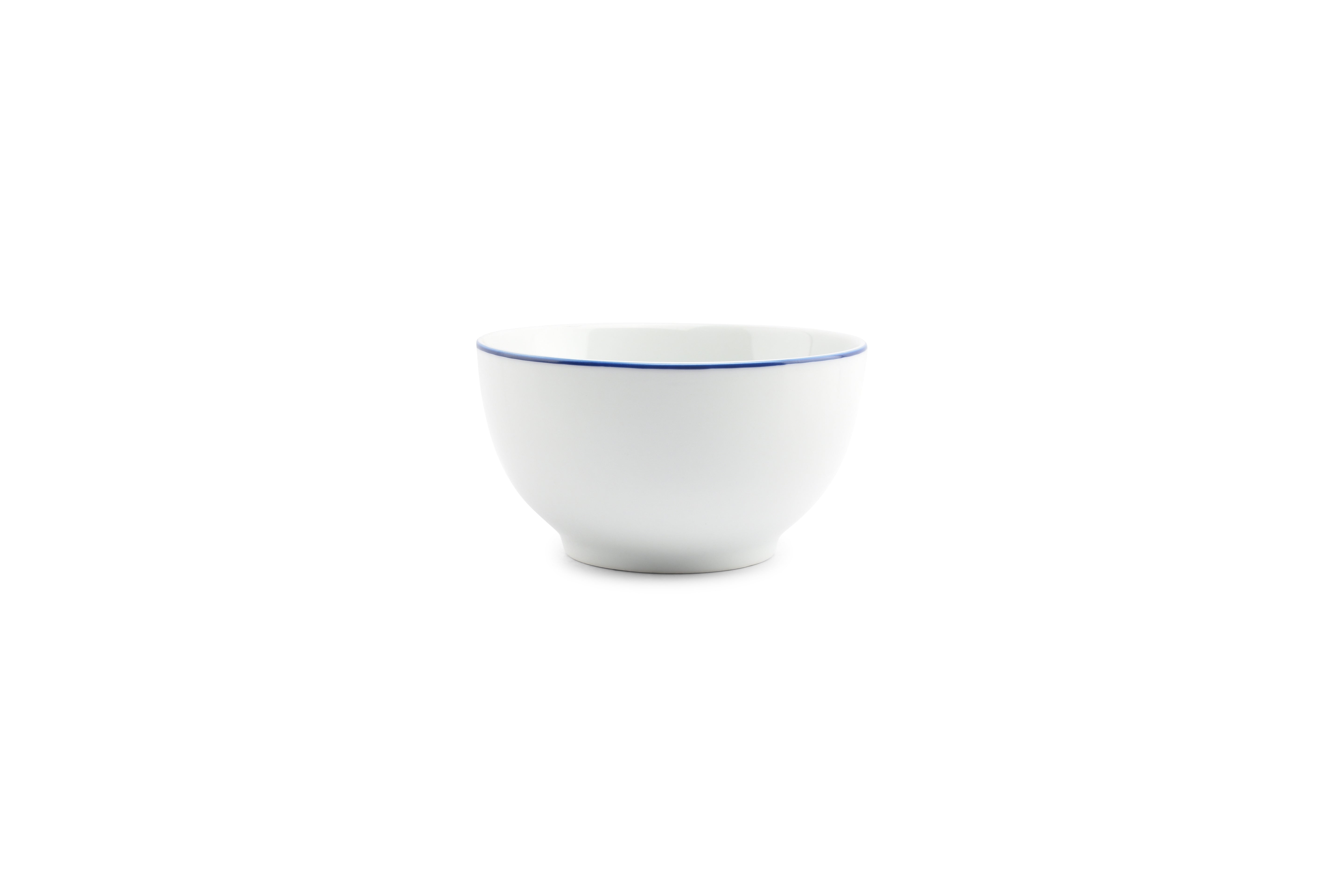 Kom 14xH8cm blue rim Basic White