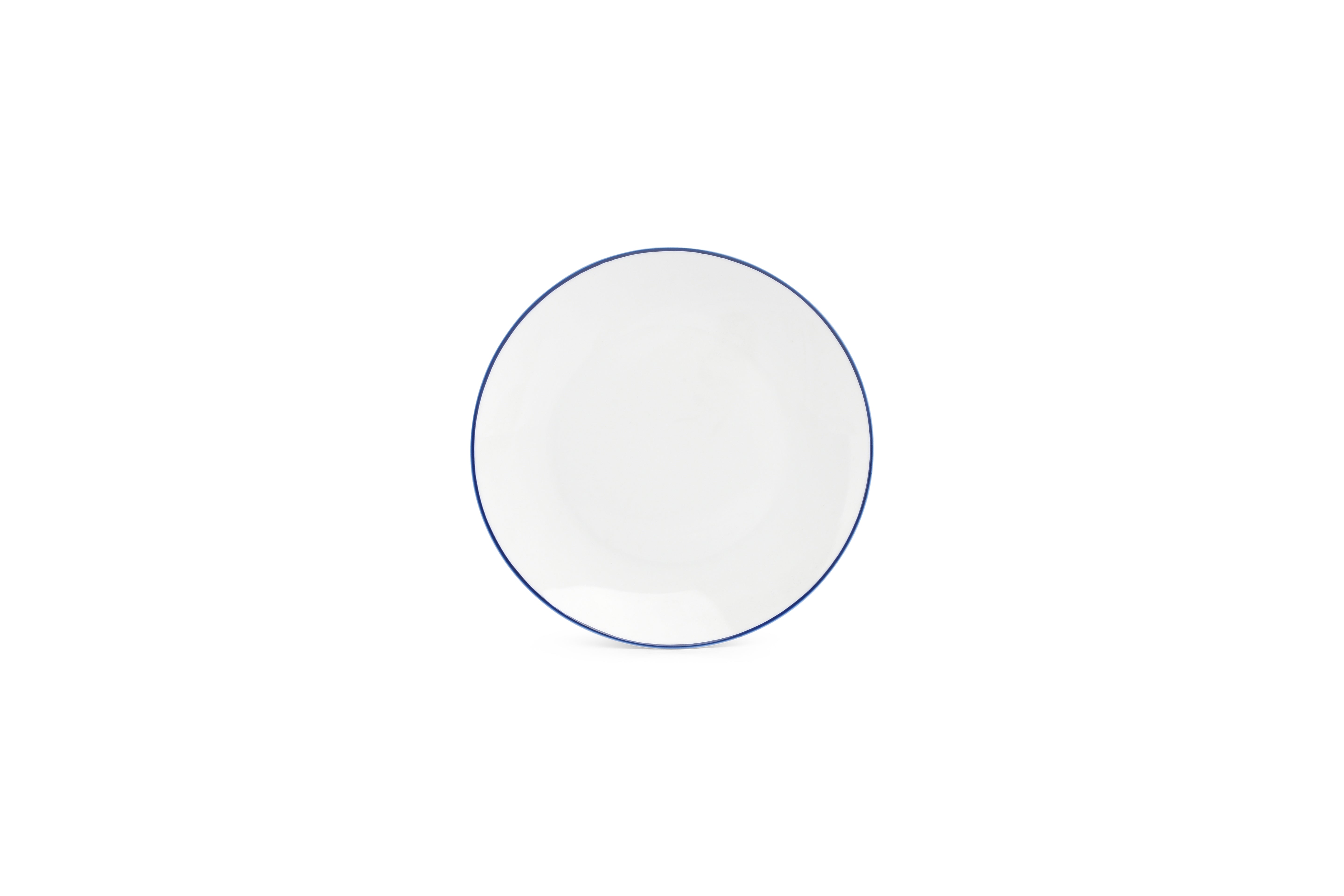 Plat bord 20,5cm coupe blue rim Basic White