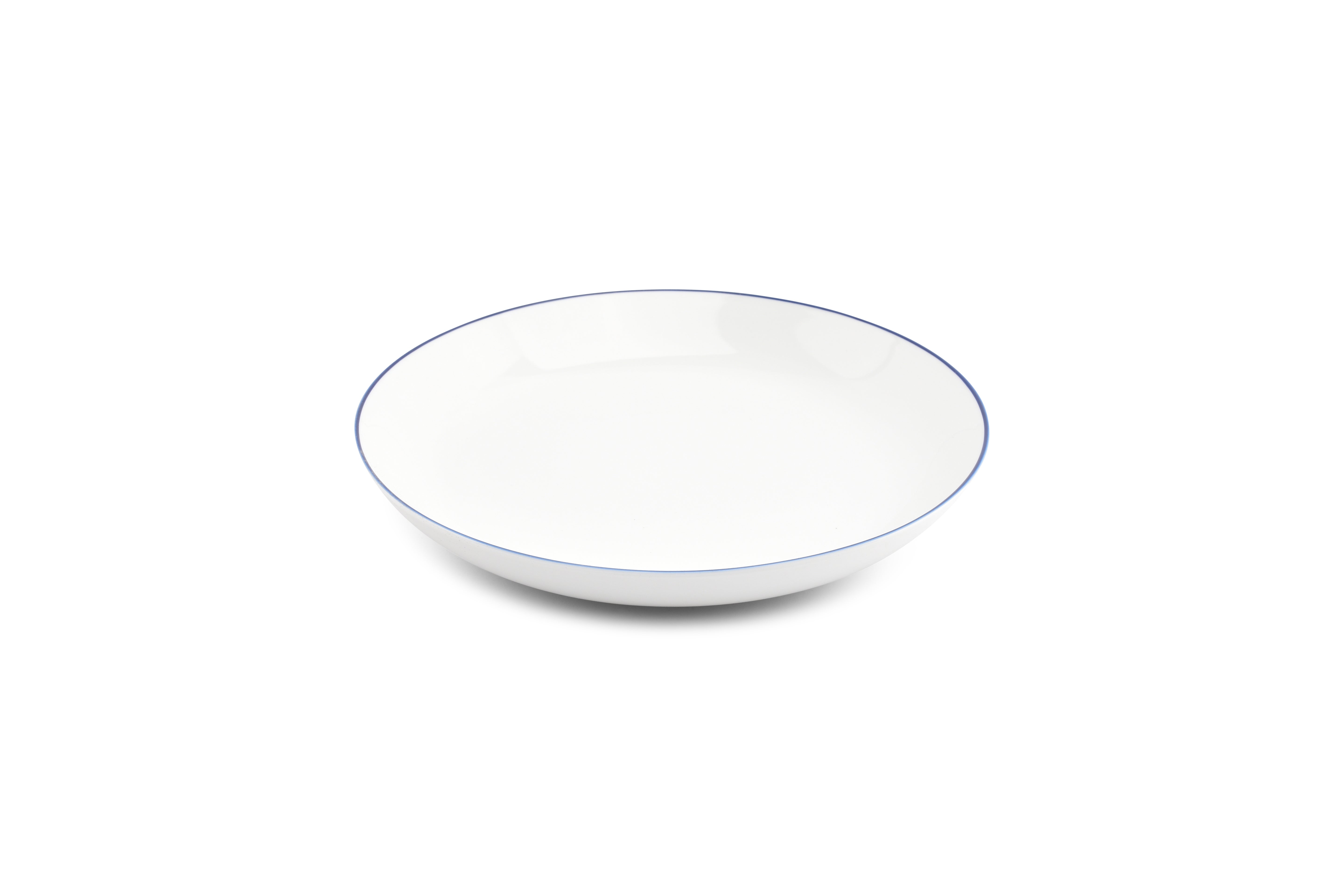 Diep bord 27xH4cm coupe blue rim Basic White